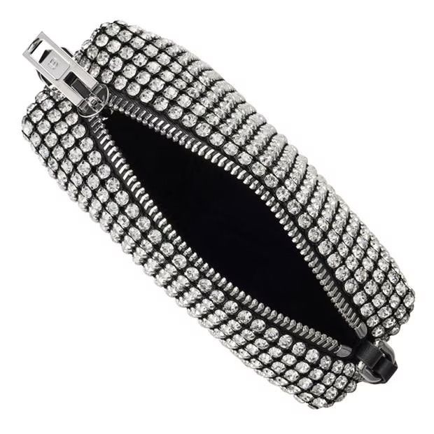 Alexander Wang o1g2r1mq0824 Size: OS / Heiress Crystal Medium Pouch White Size ONE SIZE - 3 Thumbnail