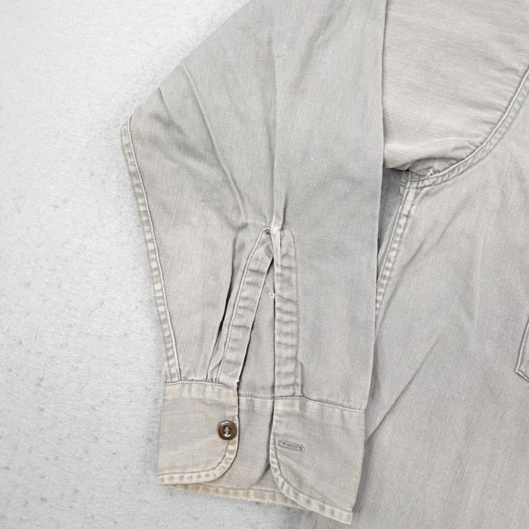 Denime Vintage Powr House Du Alls Shirt Mens Medium Gray Denim Sanforized 50s Button Up Size US M / EU 48-50 / 2 - 5 Thumbnail