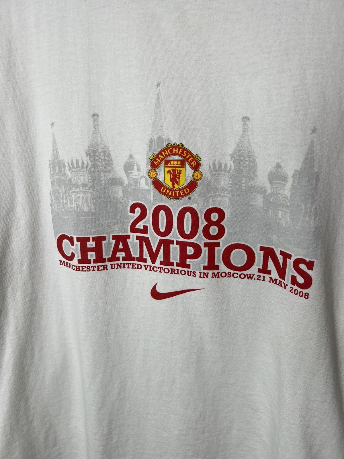 Nike MANCHESTER UNITED 2008 FOOTBALL COTTON TEE SHIRT JERSEY NIKE Size US XL / EU 56 / 4 - 2 Thumbnail
