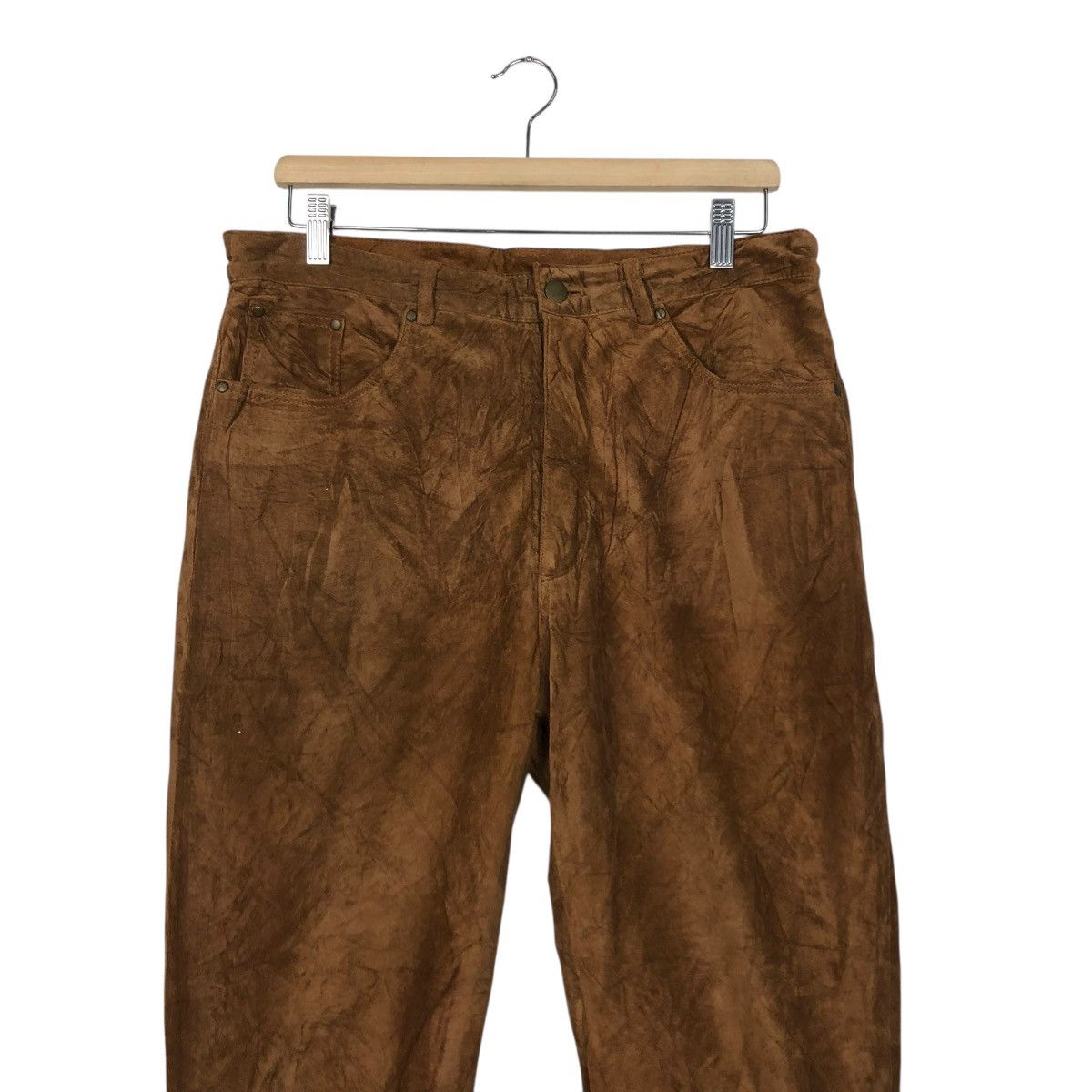 Japanese Brand 🔥VINTAGE SUEDE SOFT LEATHER PANTS BIKER HALLHUBER Size US 32 / EU 48 - 6 Thumbnail