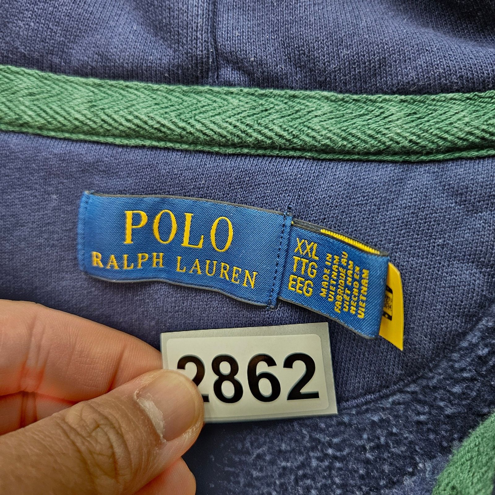 Polo Ralph Lauren POLO RALPH LAUREN MEN'S XXL PONY NAVY CREST HOODY OIL STAIN Size US XXL / EU 58 / 5 - 8 Thumbnail