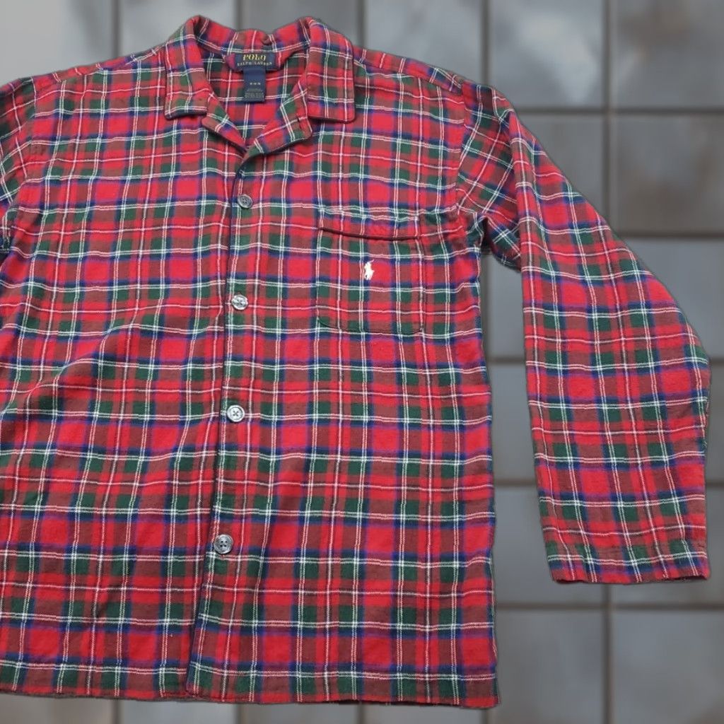 Polo Ralph Lauren Polo Ralph Lauren Mens Medium Plaid Pajama Sleepwear Button Up Shirt Cotton Size US M / EU 48-50 / 2 - 1 Thumbnail