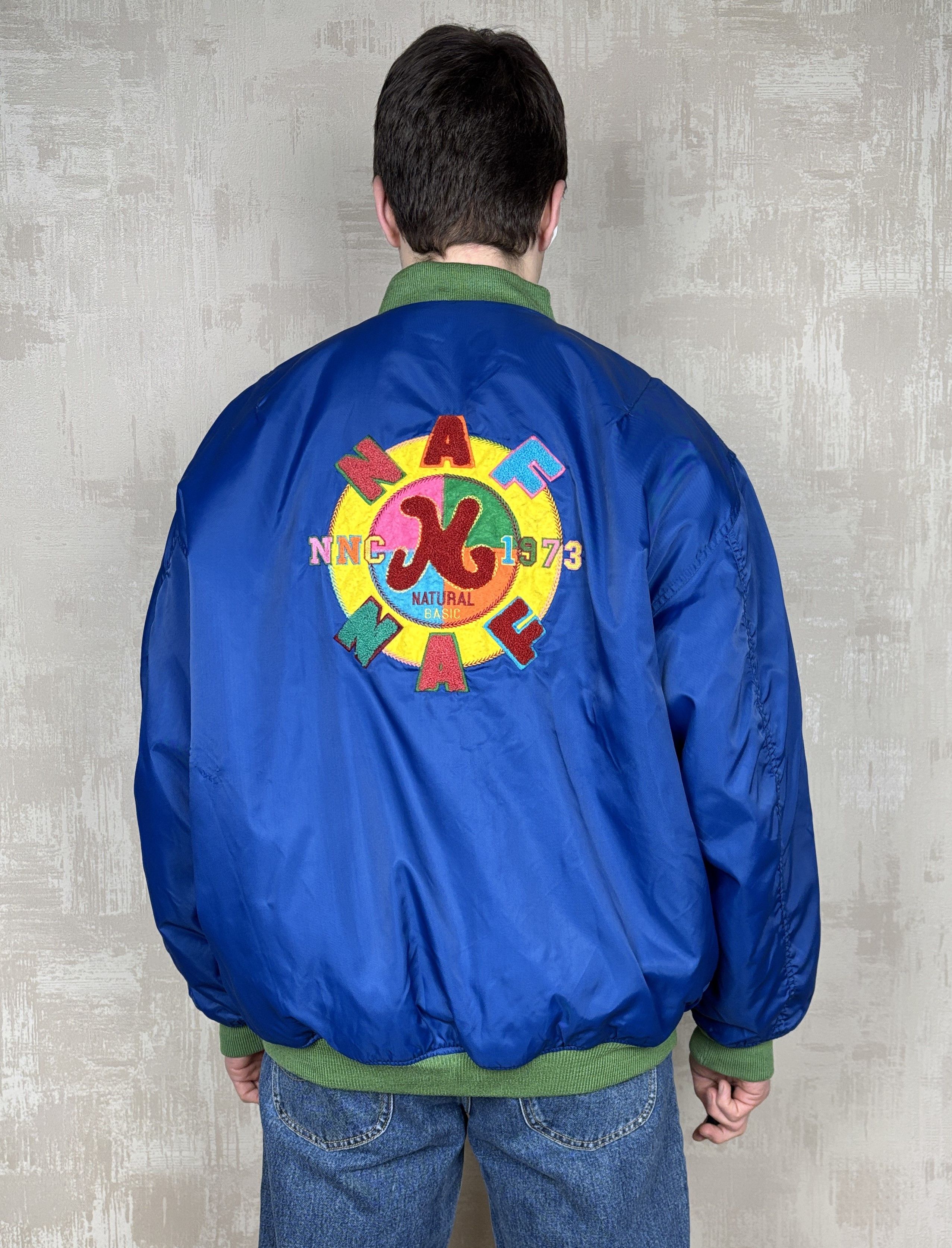 Vintage 90's NAF NAF Vintage Bomber Jacket Size fits to 2XL / 3XL Size US XXL / EU 58 / 5 - 18 Thumbnail