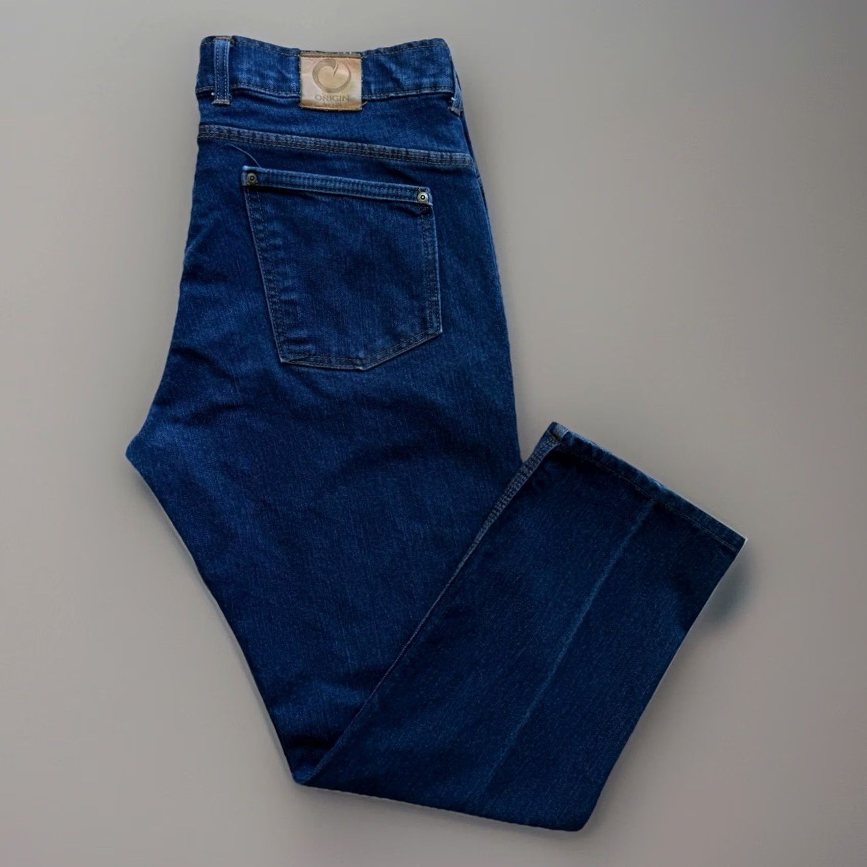 Vintage Origin Delta Flex Jeans 38 Blue Straight Leg Dark Wash Relaxed Casual Workwear Jeans Men 38 Regular Blue Denim 5-Pocket Western Vintage? Size US 38 / EU 54 - 2 Thumbnail