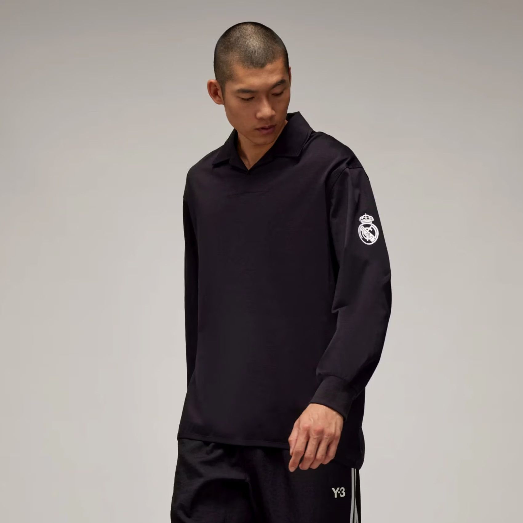 Yohji Yamamoto ADIDAS x YOHJI YAMAMOTO Y-3 REAL MADRID LONG SLEEVE POLO T SHIRT BLACK L Size US L / EU 52-54 / 3 - 3 Thumbnail