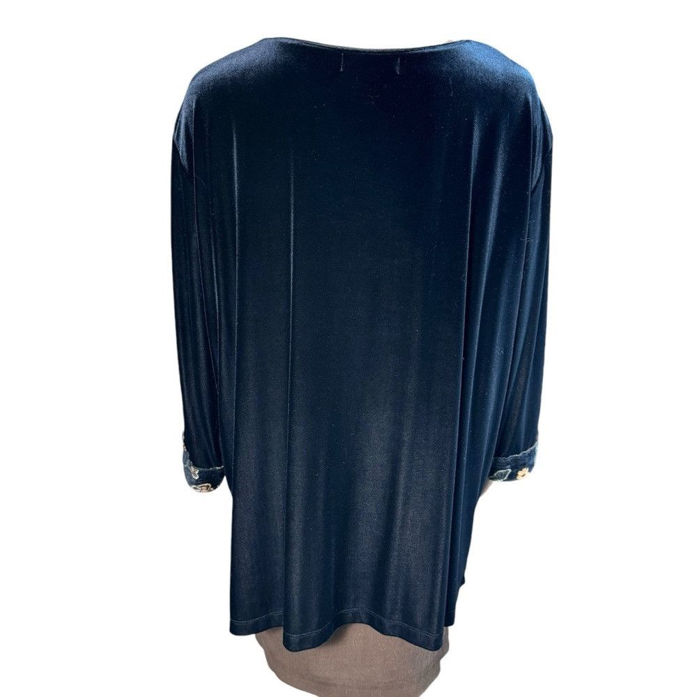 Other Vintage Fenini Black Velvet 3/4 Sleeve Top Size 2X Size XXL / US 16-18 / IT 52-54 - 3 Thumbnail