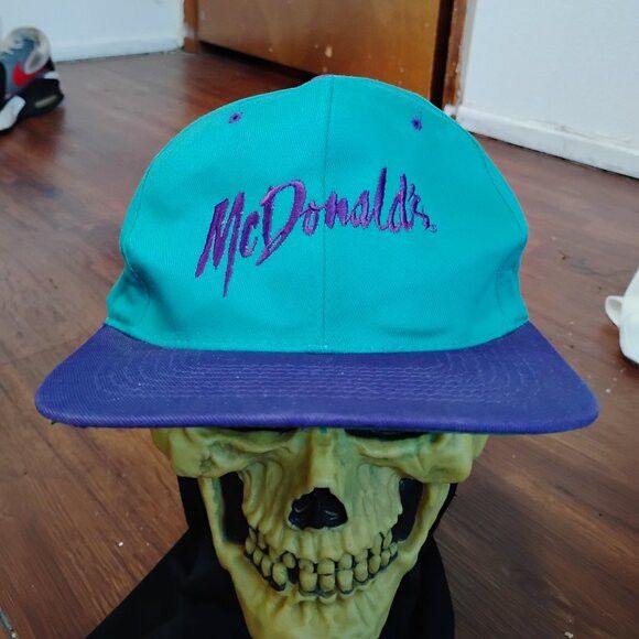 Other DS Vintage 90s McDonald's Script Spell Out Snap Hat Cap Size ONE SIZE - 1 Thumbnail