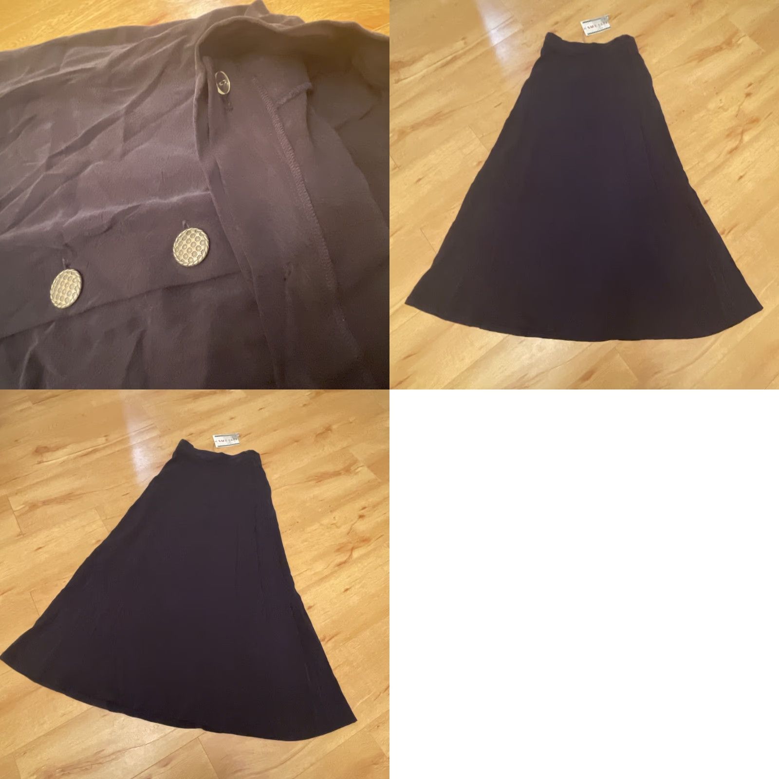 Vintage VINTAGE Sage Creek Liz Ence Maxi Skirt Womens Small Navy Silver Button Front NWT Size 28" / US 6 / IT 42 - 8 Thumbnail