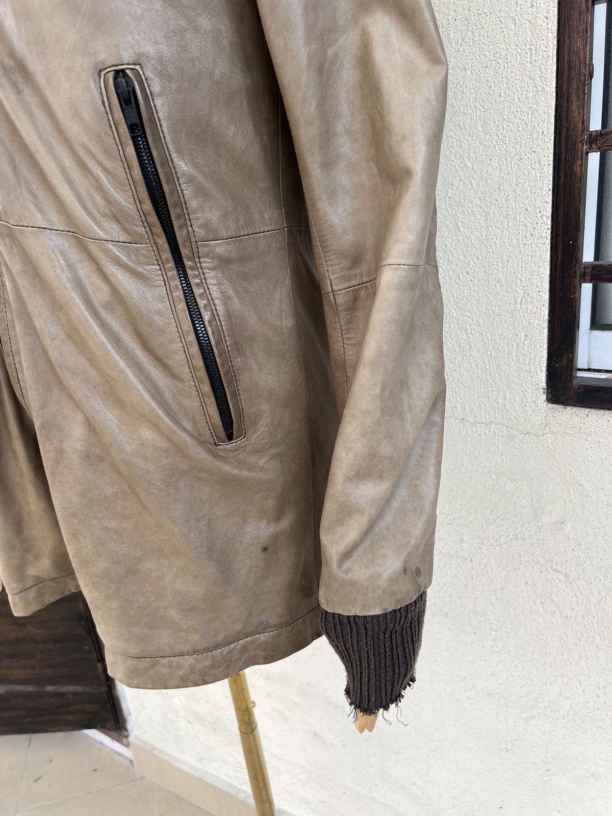 Leather 0000 Japan Patina Sheep Skin Leather Jacket Hoodie Size US M / EU 48-50 / 2 - 8 Thumbnail