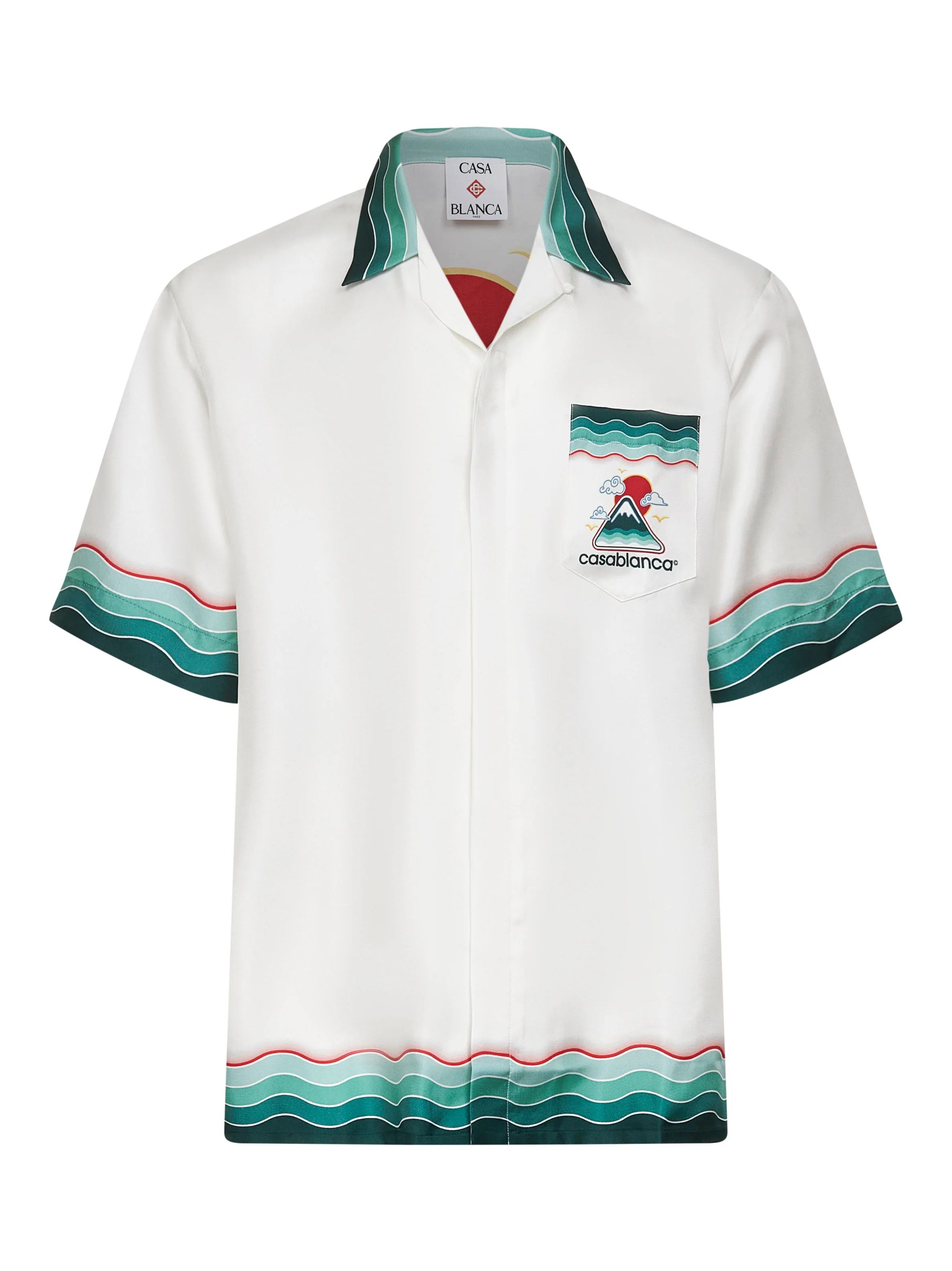 Casablanca Casablanca "Montagne Ondulée" Silk Short Sleeve White Shirt Size US XXL / EU 58 / 5 - 1 Preview