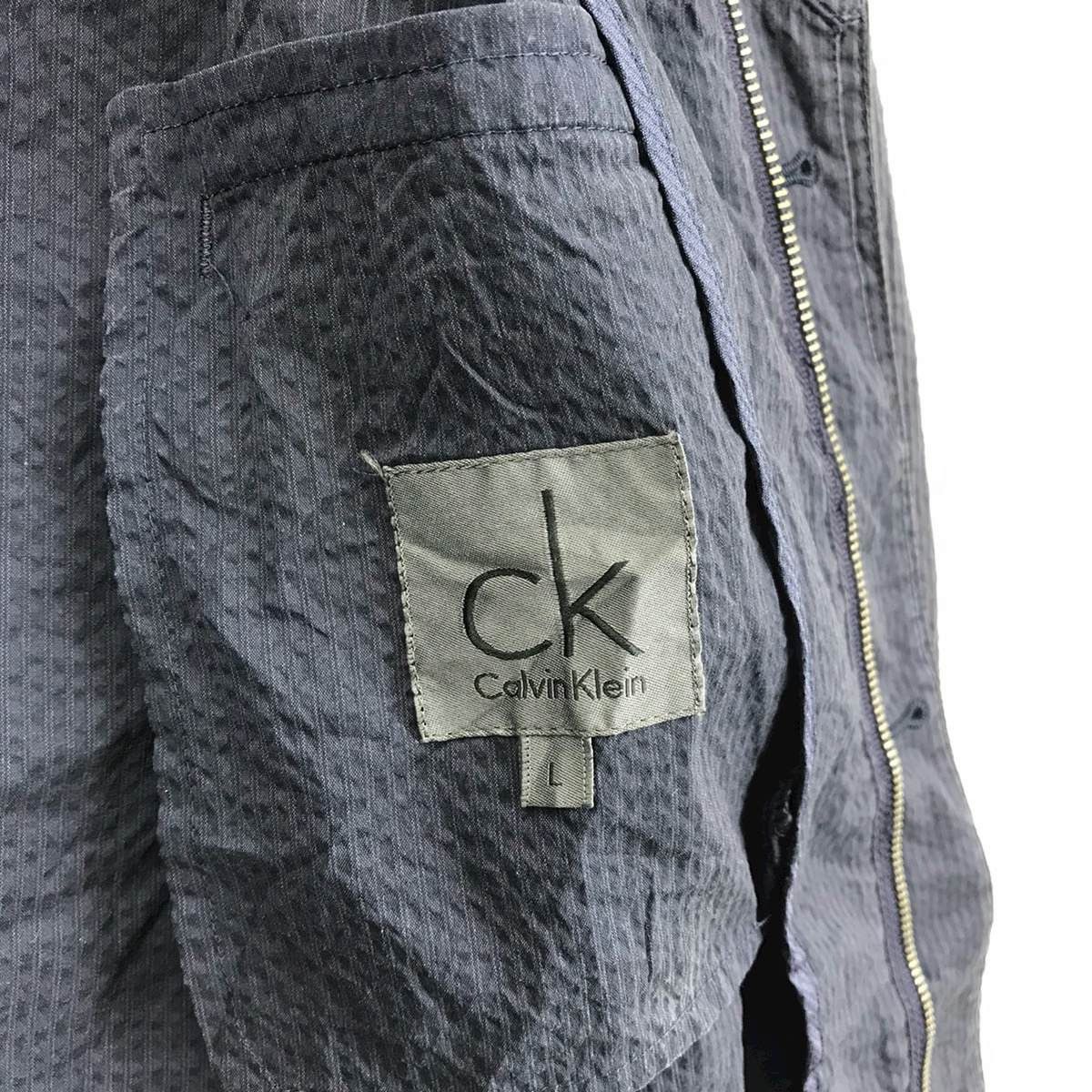 Vtg CALVIN KLEIN CK Indigo Minimalist Jacket Trench Coat