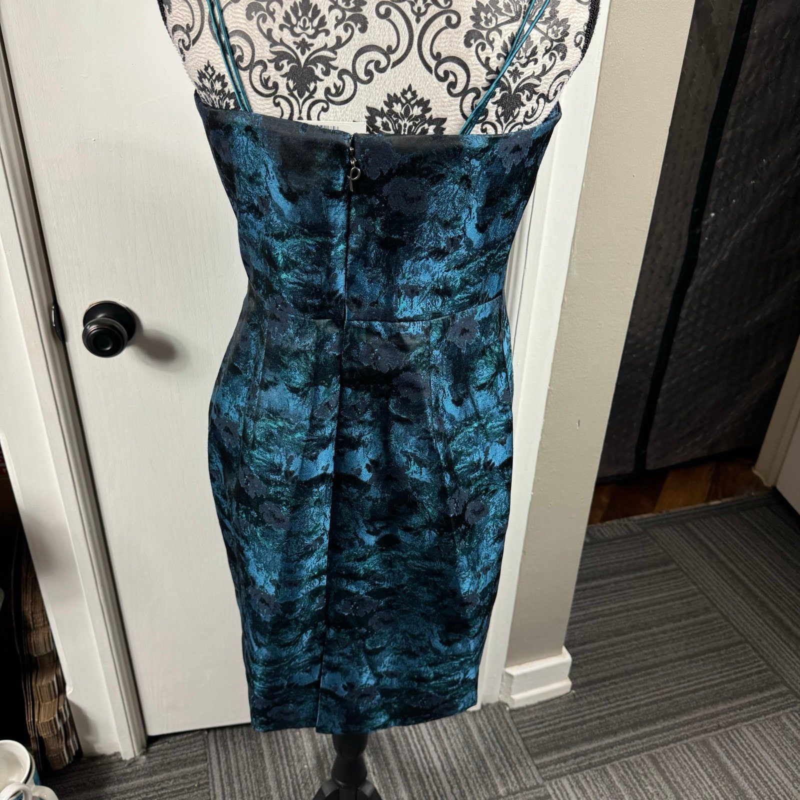 Other Pamella Roland Womens Strapless Floral Tiered Pleated Midi Size L / US 10 / IT 46 - 6 Thumbnail