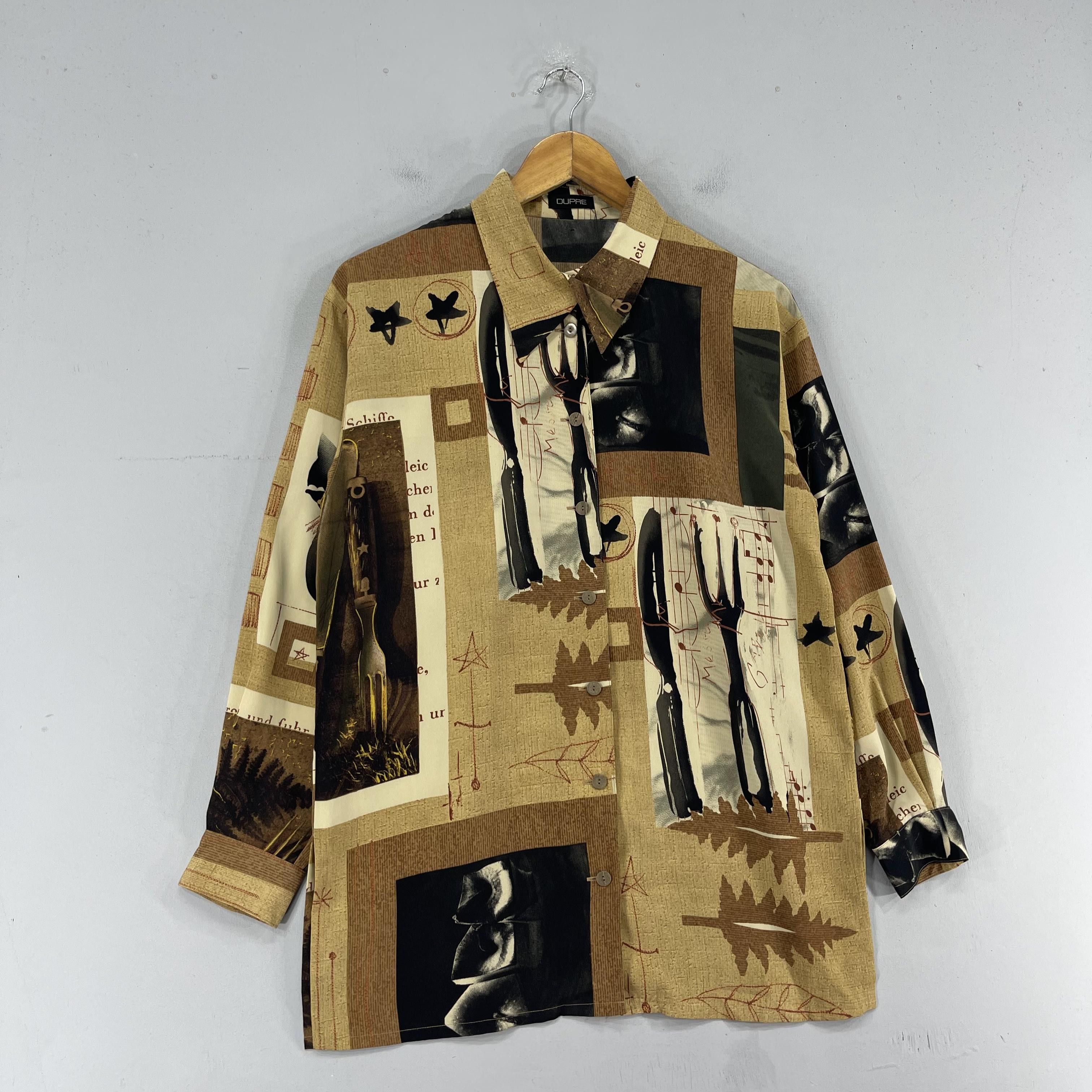 Art Comes First × Japanese Brand Vintage DUPRE Pop Art Psychobilly Polyester Button Up Shirt Size M / US 6-8 / IT 42-44 - 3 Thumbnail