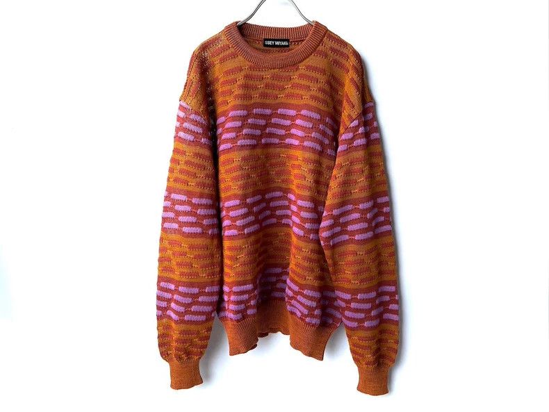 Issey Miyake Issey Miyake Orange-red linen knitted sweater Size M / US 6-8 / IT 42-44 - 1 Thumbnail