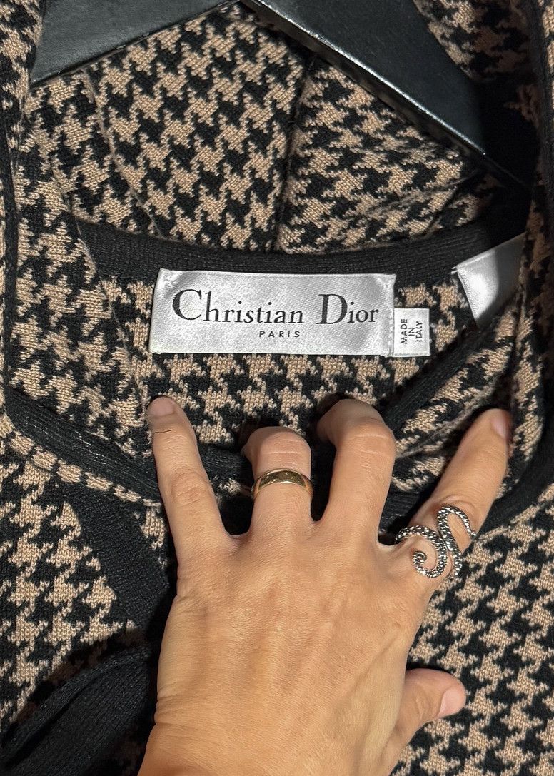 Dior Dior Houndstooth Logo Hooded Cashmere Poncho Sweater Size S / US 4 / IT 40 - 6 Thumbnail