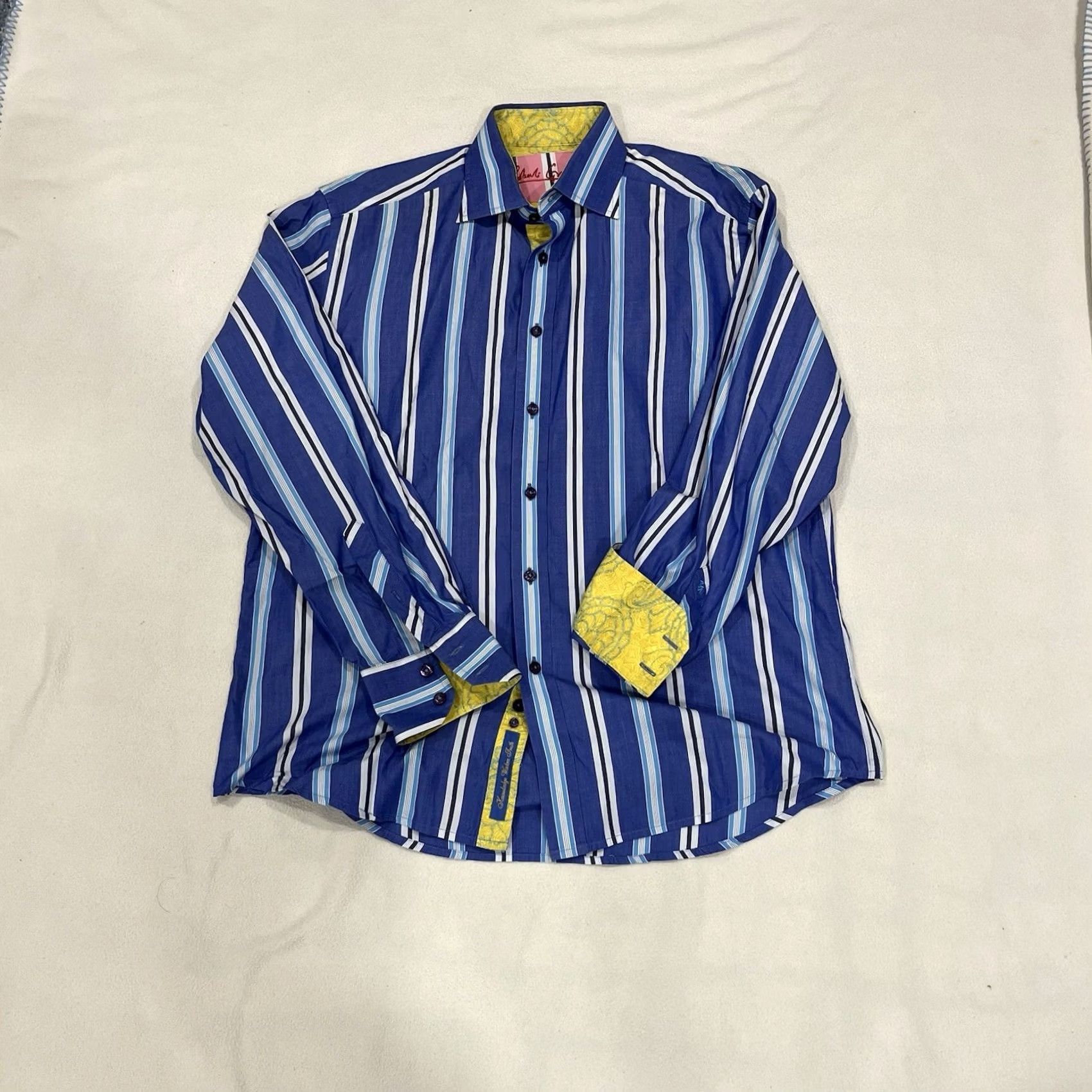 Robert Graham Robert Graham Shirt Large Blue Striped Classic Fit Button-Up Long Sleeve Mens L Size US L / EU 52-54 / 3 - 2 Thumbnail