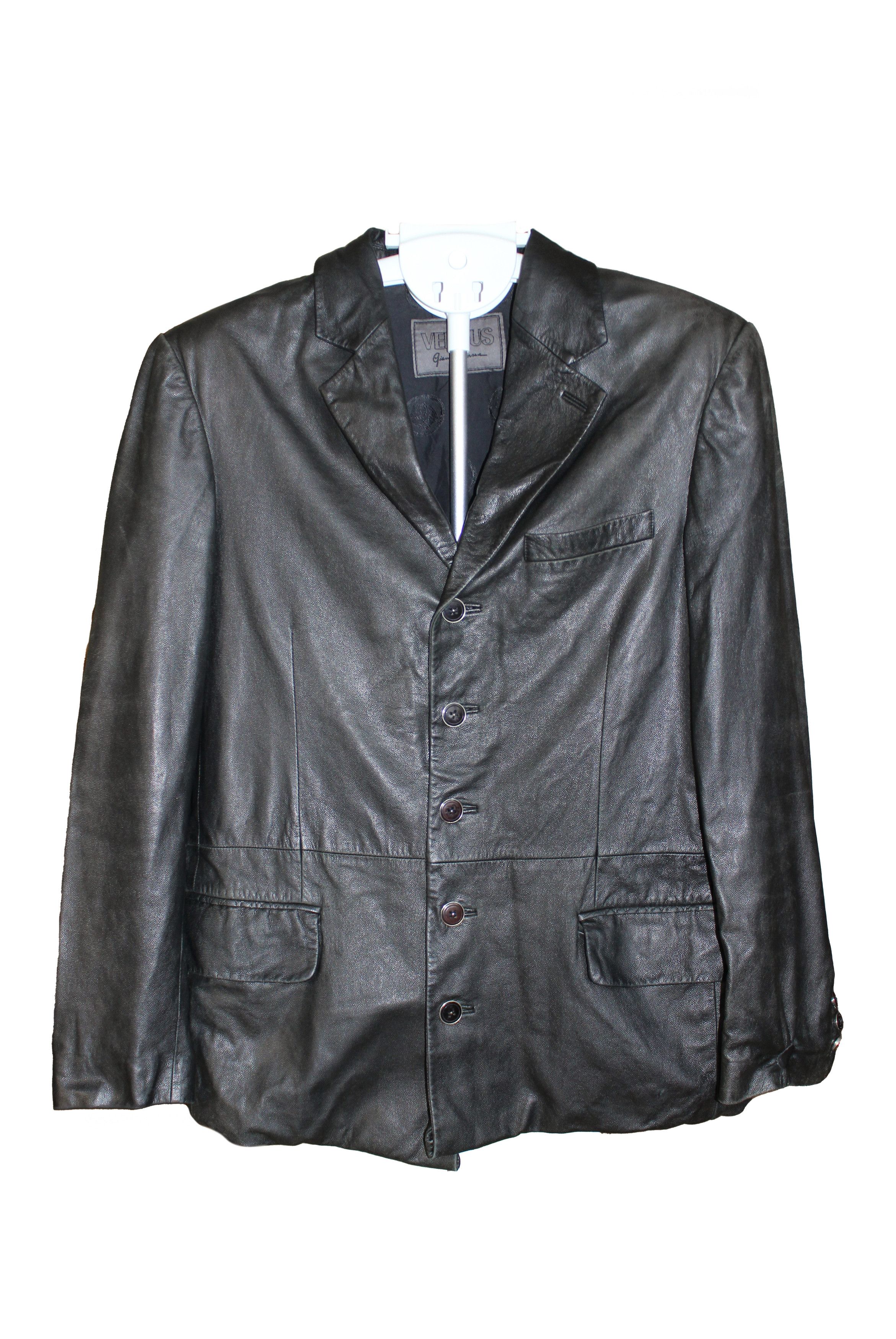 Versace 90S Leather Jacket Vintage Size US L / EU 52-54 / 3 - 2 Thumbnail