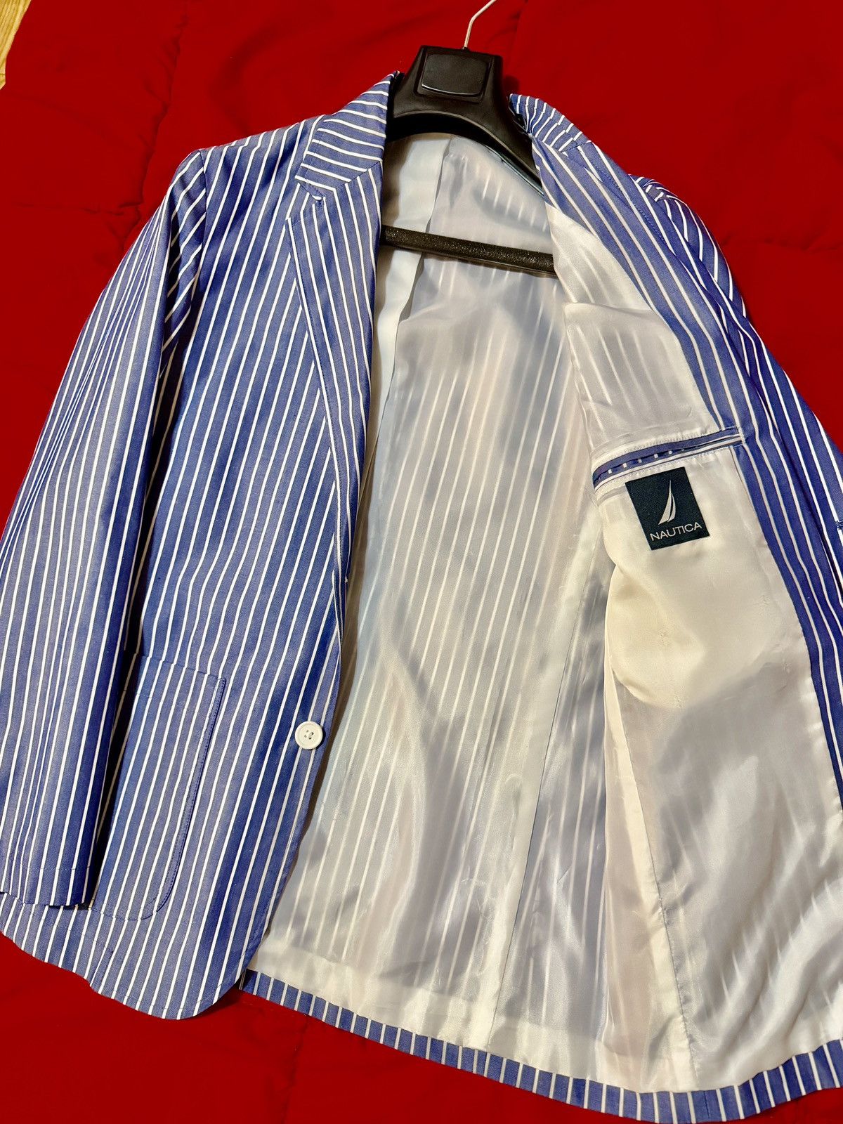 Nautica Nautica Men’s Navy pinstriped Blazer size S Size 38S - 4 Thumbnail