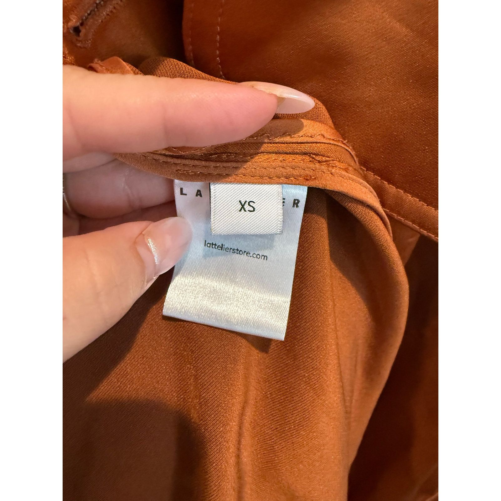Other LATTELIER Double Breasted Satin Look Rust Trench Coat XS Size XS / US 0-2 / IT 36-38 - 5 Thumbnail