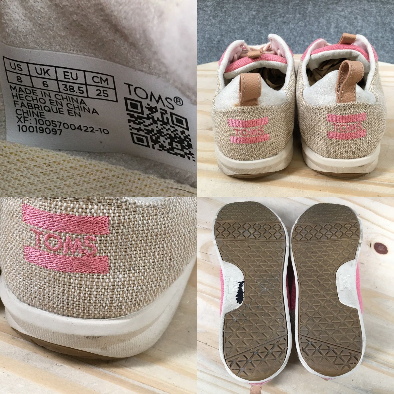Toms TOMS Sneaker Womens 8 Pink Cabrillo Round Toe Laced Up Casual Canvas 10019097 Size US 8 / IT 38 - 9 Thumbnail