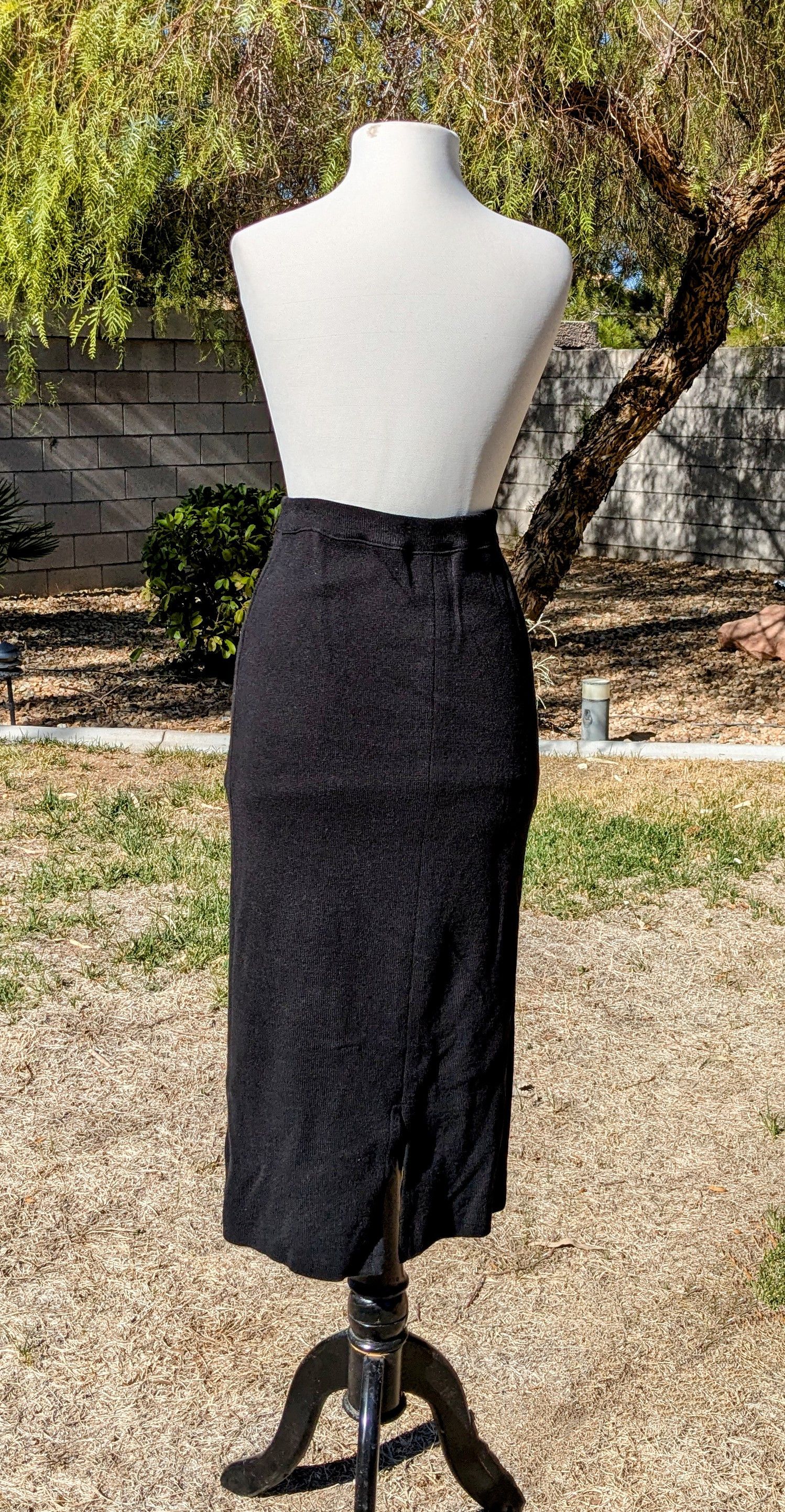 Other Adolfo Collectibles Maxi Pull-On Acrylic/Lamb Wool Skirt Size 28" / US 6 / IT 42 - 4 Thumbnail