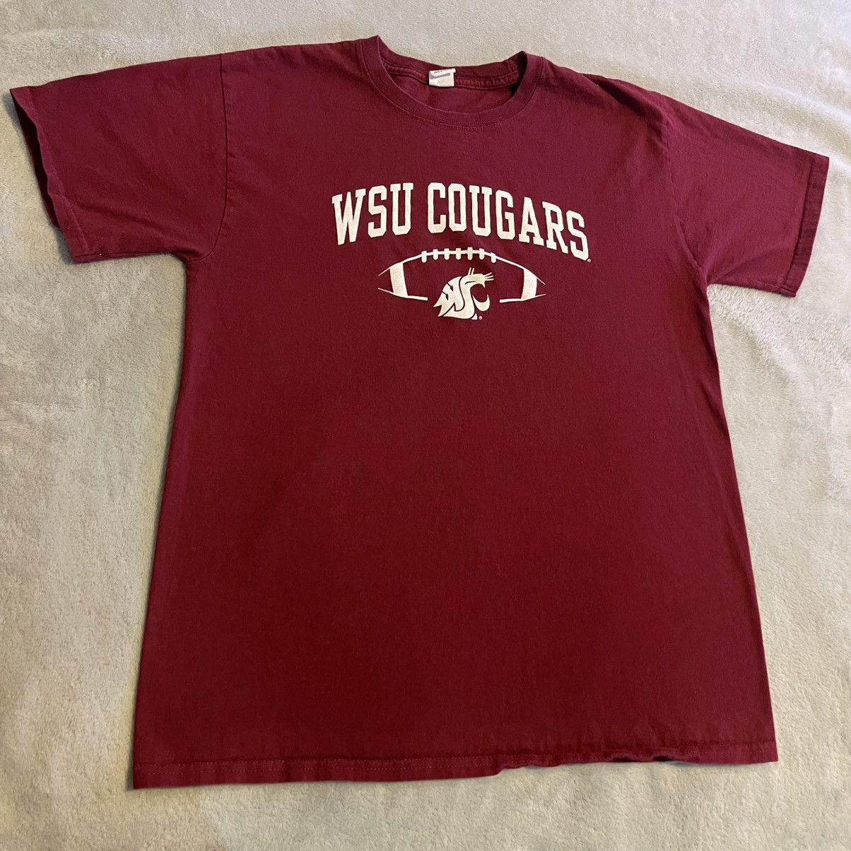 Hanes WSU Cougars Shirt Men Medium Red Football Sportswear NCAA Size US M / EU 48-50 / 2 - 1 Thumbnail
