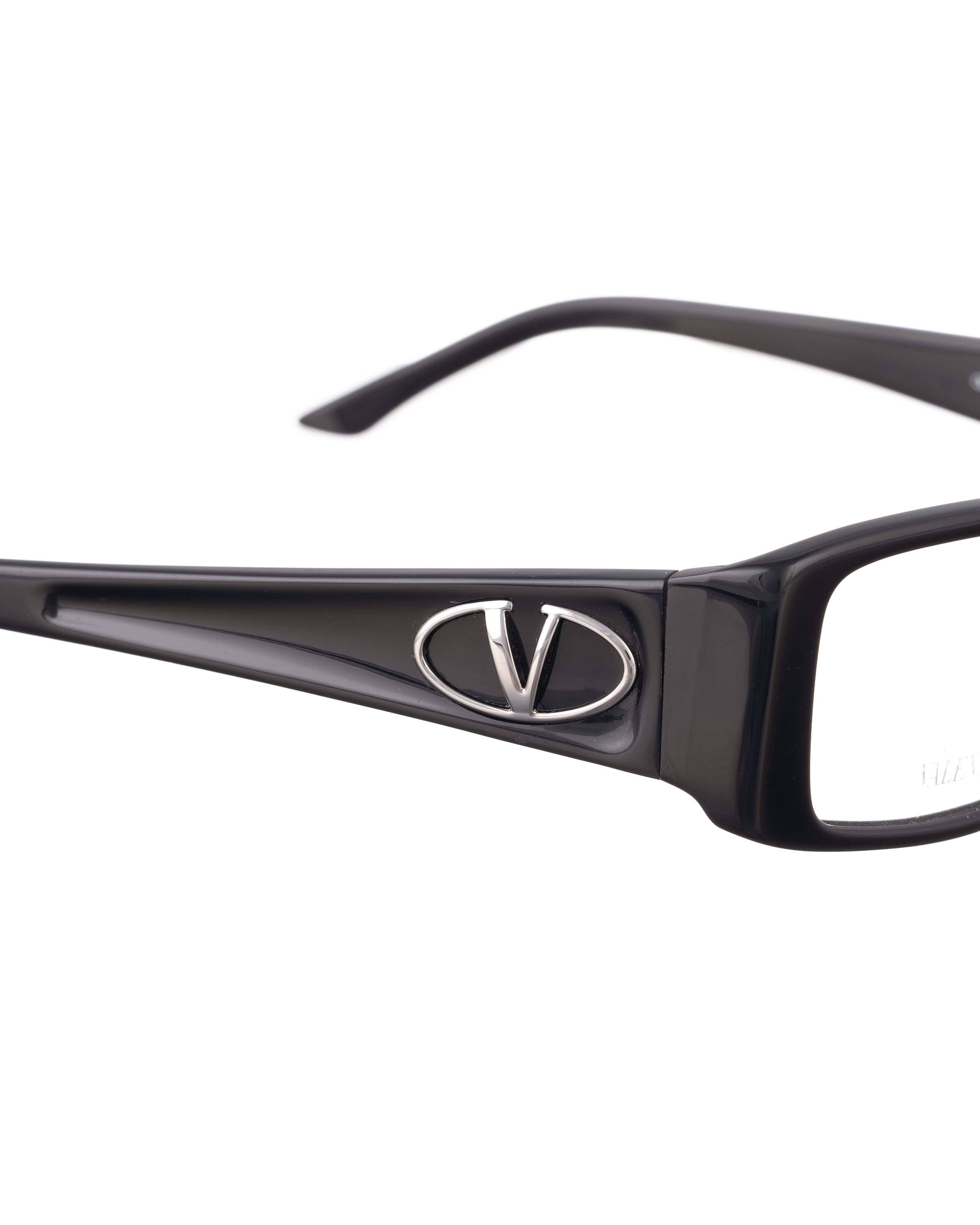 Valentino 00s Plastic Black Glasses with Big Logo
