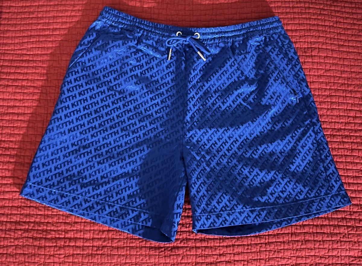 image of Kith Jacquard Faille Reade Cedar Short Size M in Blue, Men's