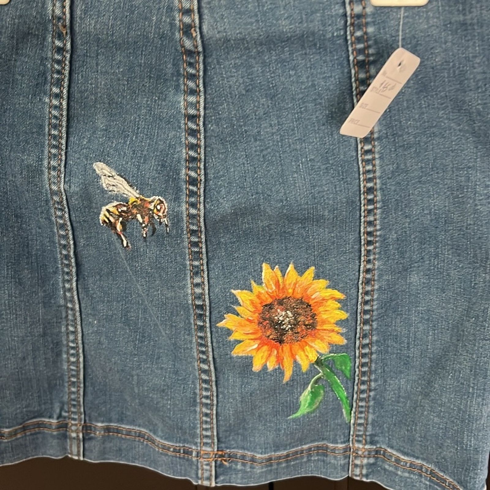 Wild Things Hand painted denim skirt Size 26" / US 2 / IT 38 - 2 Thumbnail