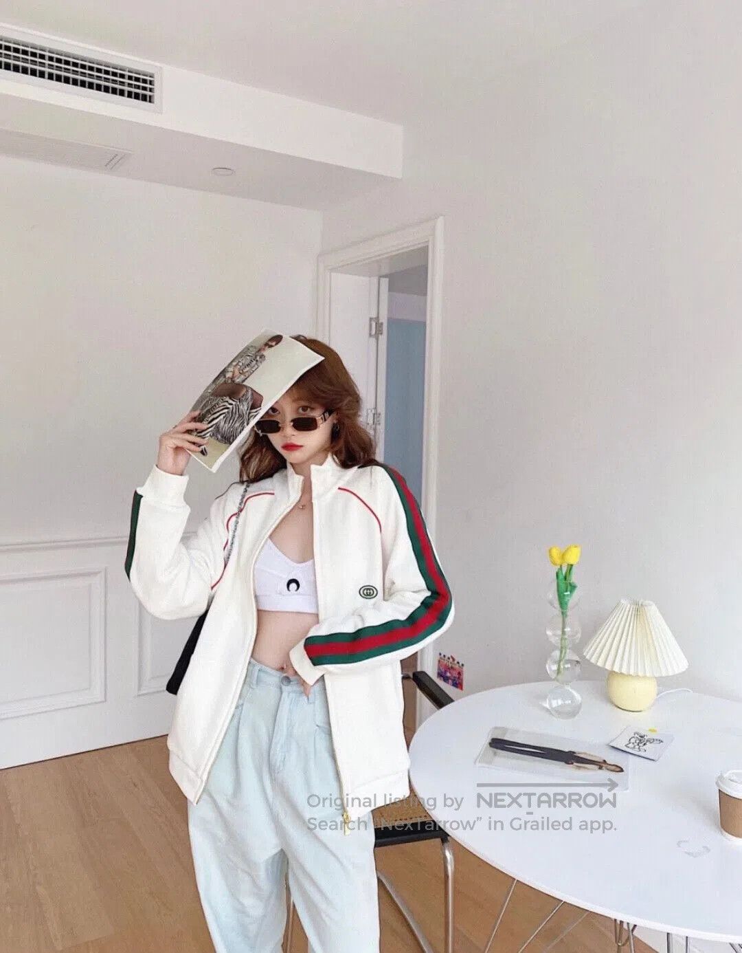 Gucci gucci white red green sports jacket. Size S / US 4 / IT 40 - 1 Thumbnail