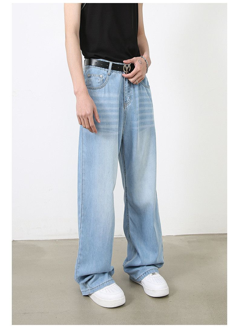 Japanese Brand × Jean Men's light blue washed retro straight loose jeans Size US 32 / EU 48 - 5 Thumbnail