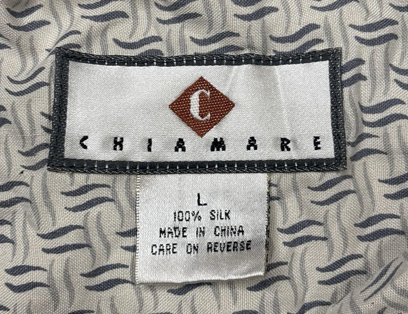 Other 90s Chiamare Shirt Mens Large Silk Geometric Short Sleeve Size US L / EU 52-54 / 3 - 2 Thumbnail