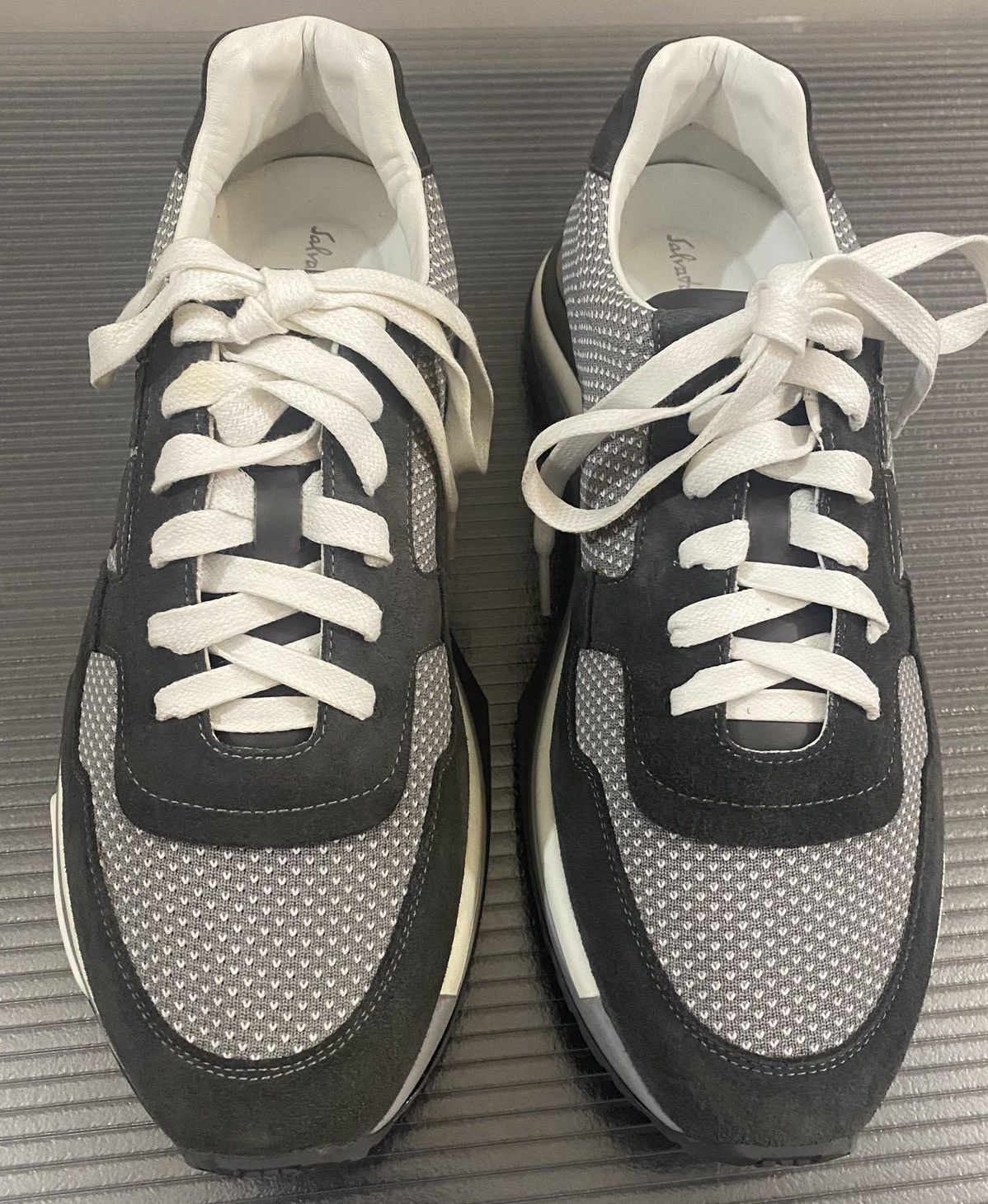 Salvatore Ferragamo Ferragamo 🇮🇹 Brooklyn greys gancini techno sneakers 9 NEW Size US 9 / EU 42 - 5 Thumbnail