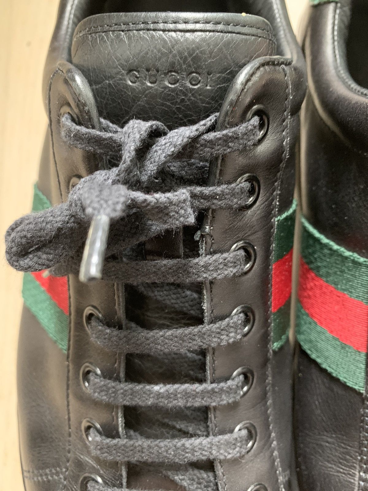 Gucci Gucci Leather Low-top Ace Sneakers with Web Size US 8 / EU 41 - 7 Thumbnail