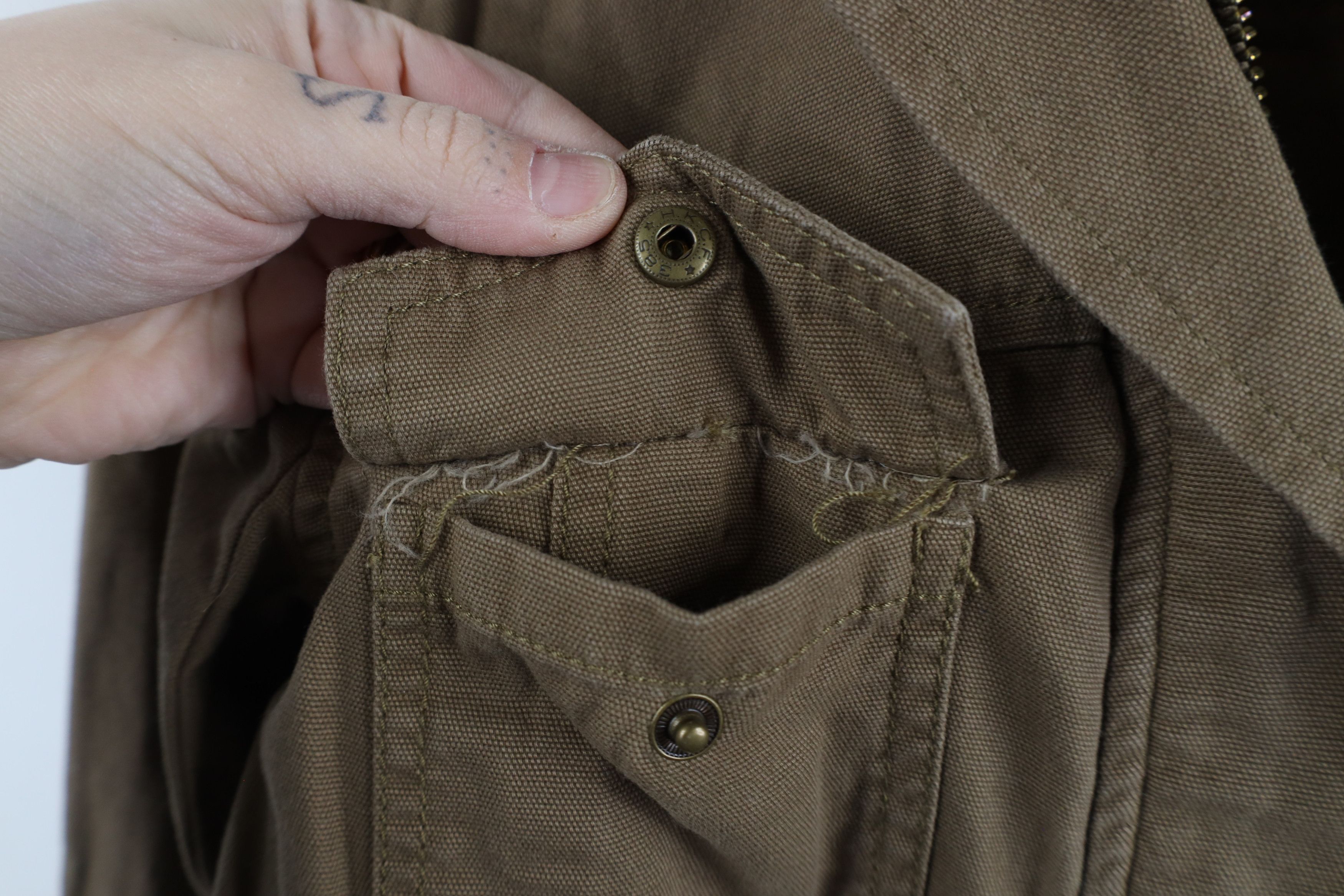 Vintage New Hinge Nordstrom Canvas Military Style Field Jacket Stone Size S / US 4 / IT 40 - 7 Thumbnail
