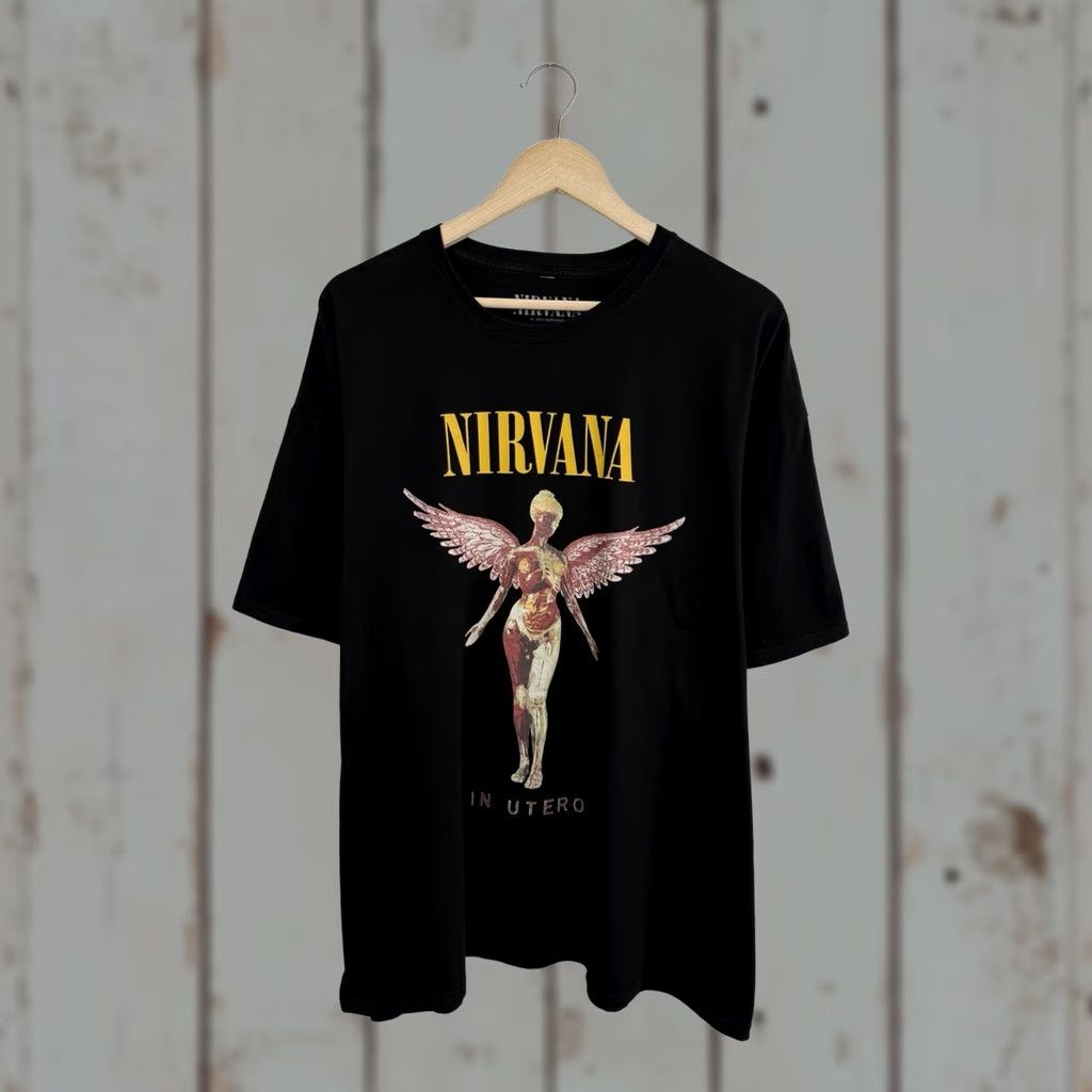 Vintage VINTAGE Nirvana T-Shirt Kurt Cobain In Utero Oversized L/XL Black Men Size US L / EU 52-54 / 3 - 1 Thumbnail