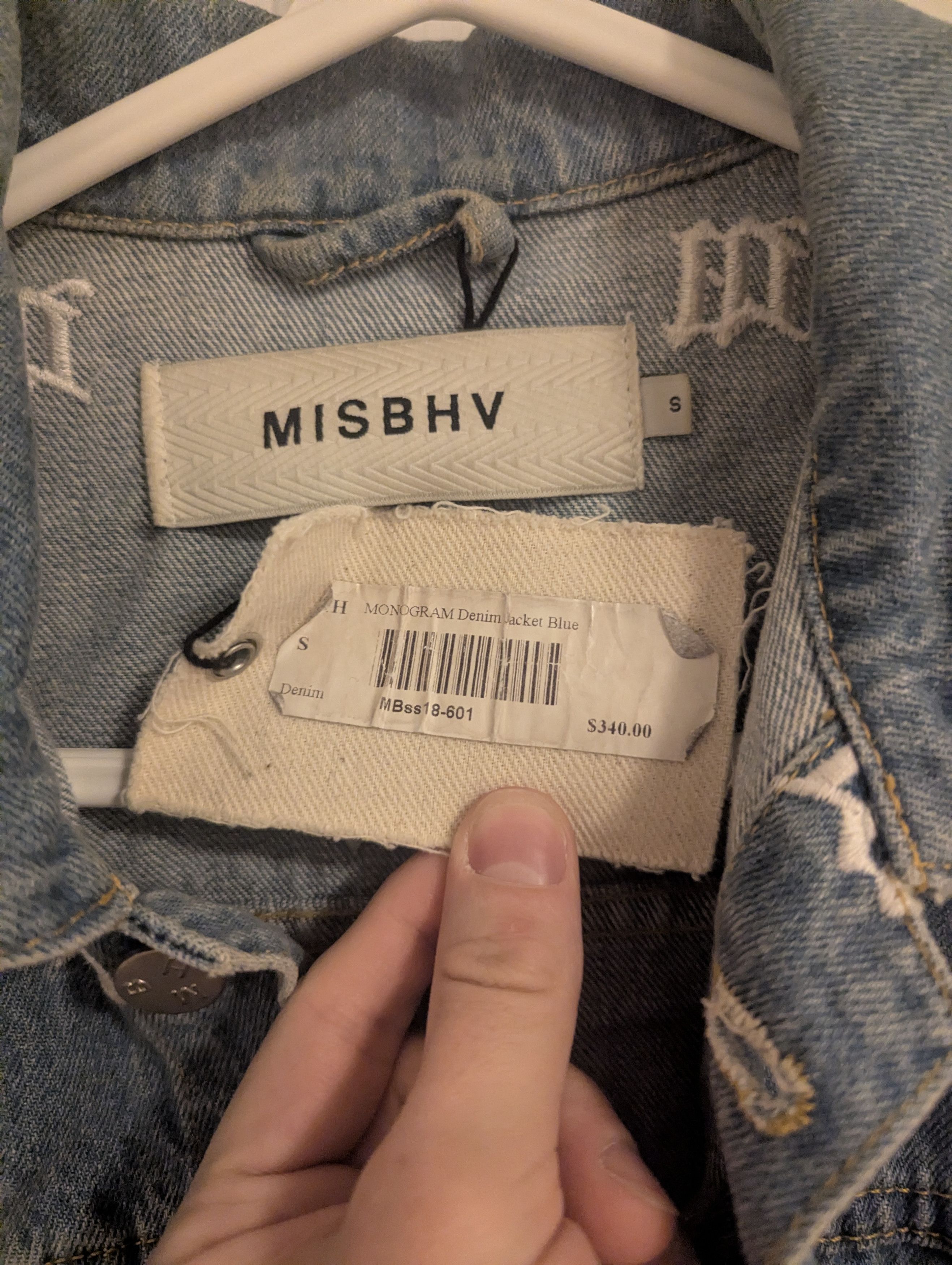 Misbhv Misbhv monogram denim jacket ss18 (small) Size US S / EU 44-46 / 1 - 2 Thumbnail