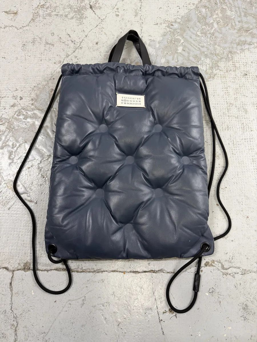 Maison Margiela Maison Margiela Navy Puffer Leather Backpack Size ONE SIZE - 1 Thumbnail