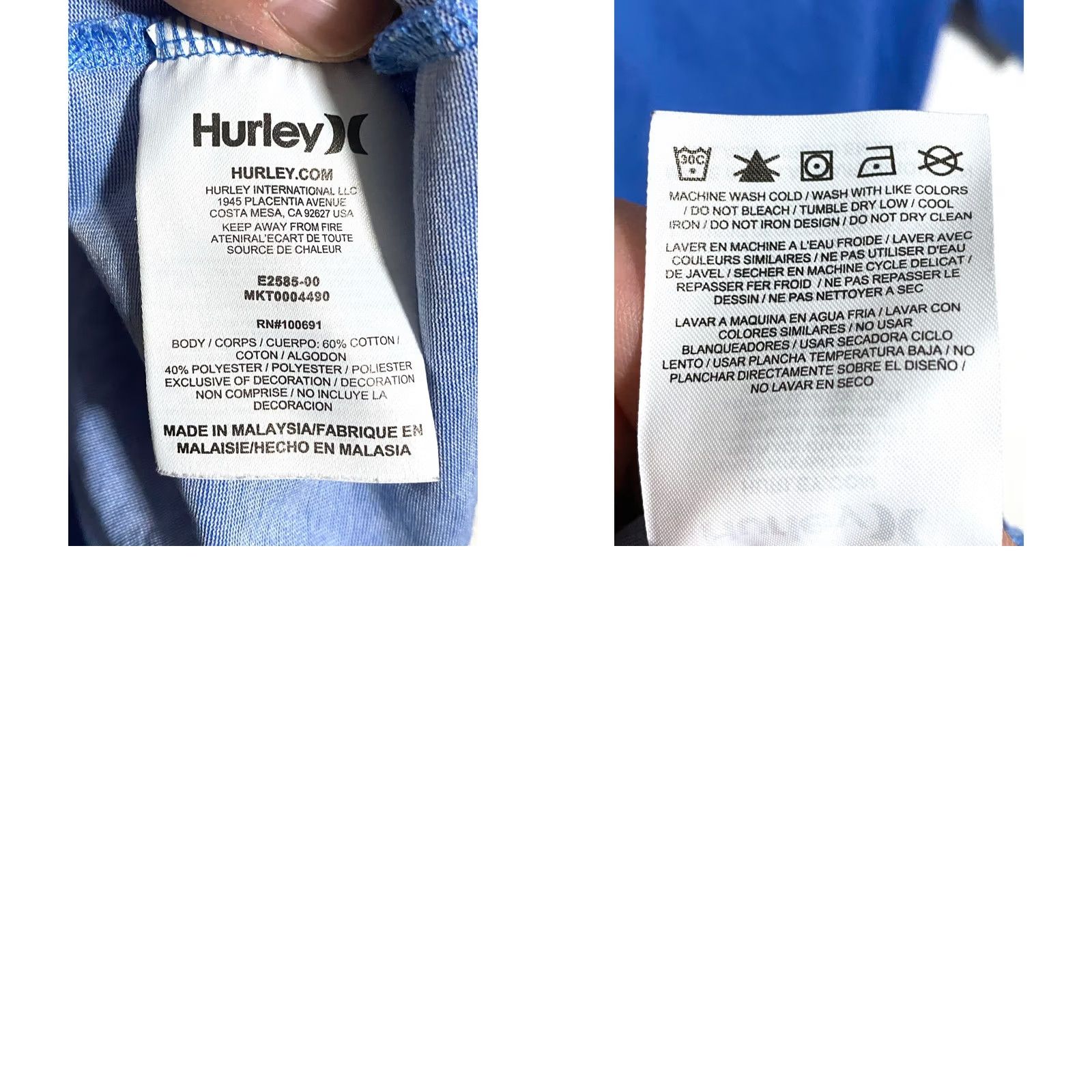 Hurley Hurley Nike Dri-Fit Blue Polo Shirt Men S Pocket Short Sleeve Casual Athletic Preppy Athleisure Size US S / EU 44-46 / 1 - 8 Thumbnail