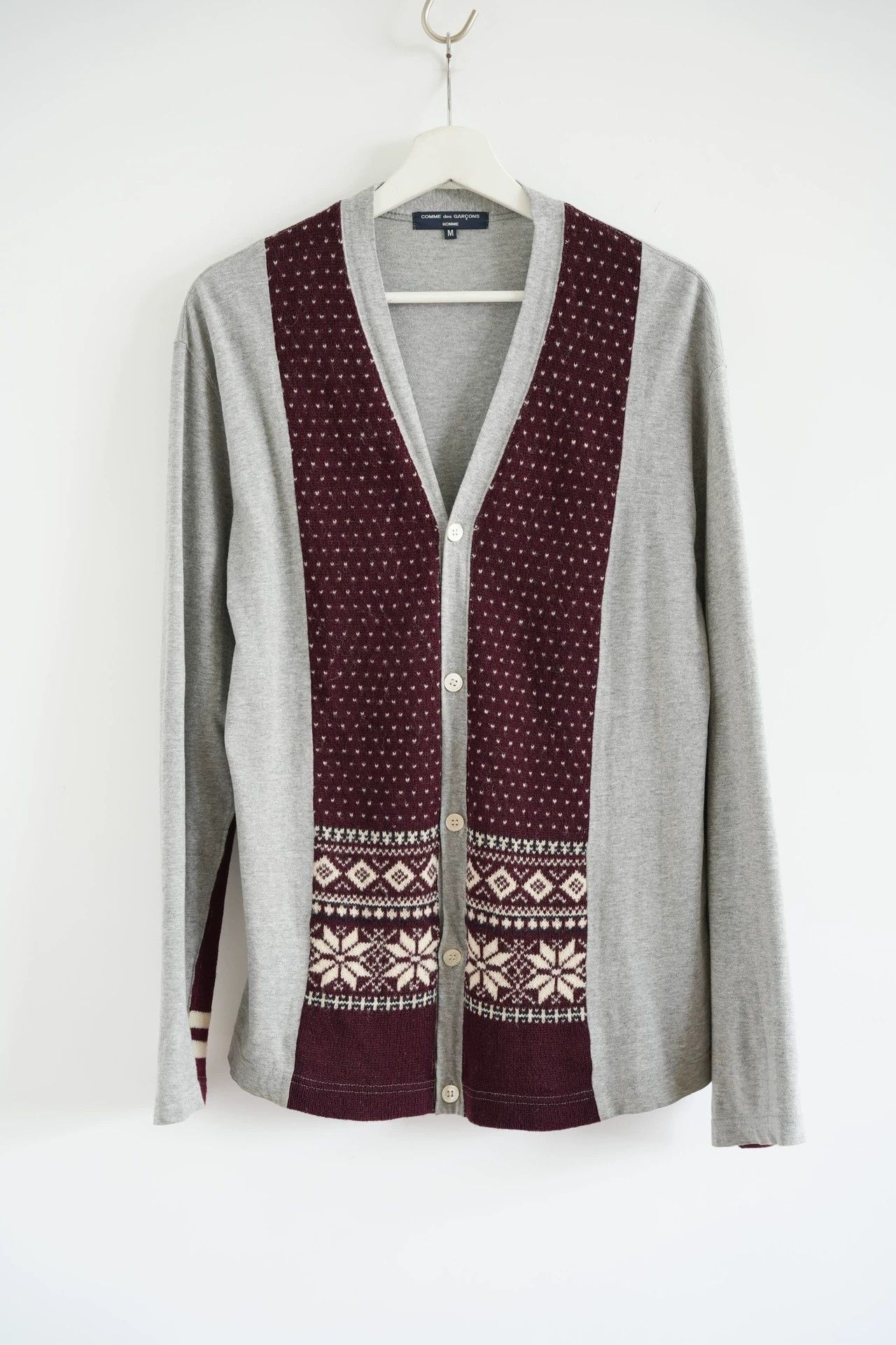 Comme des Garcons CDG HOMME 11AW Nordic Patchwork Cotton Cardigan Size US M / EU 48-50 / 2 - 1 Thumbnail