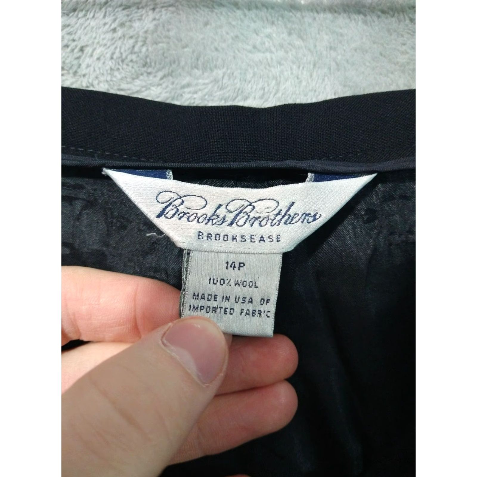 Brooks Brothers VINTAGE Brooks Brothers Dress Pants Womens 14P Petite Black Wool Flat Front High Rise Pants Girls Size 36" / US 14 / IT 50 - 7 Thumbnail