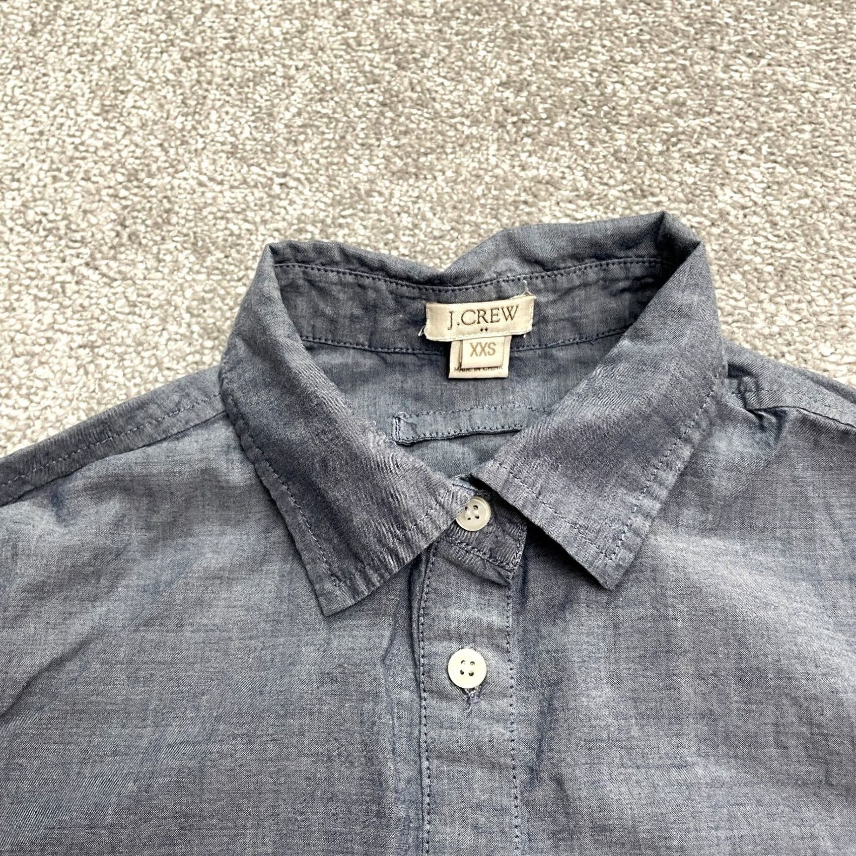 J.Crew J.Crew Shirt Women XXS Blue Cotton Chambray Long Sleeve Casual Popover Tunic Top Size XXS / US 00 / IT 34 - 3 Thumbnail