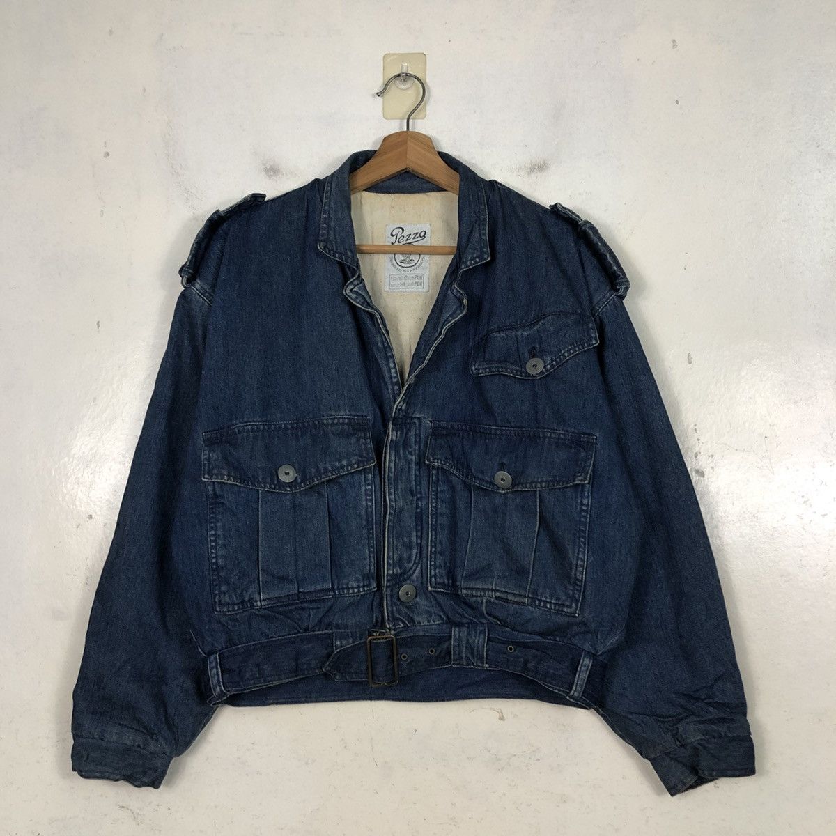 Issey Miyake 📌Vintage Denim Bomber Jacket Pezzo Bondage Blanket Size US M / EU 48-50 / 2 - 3 Thumbnail