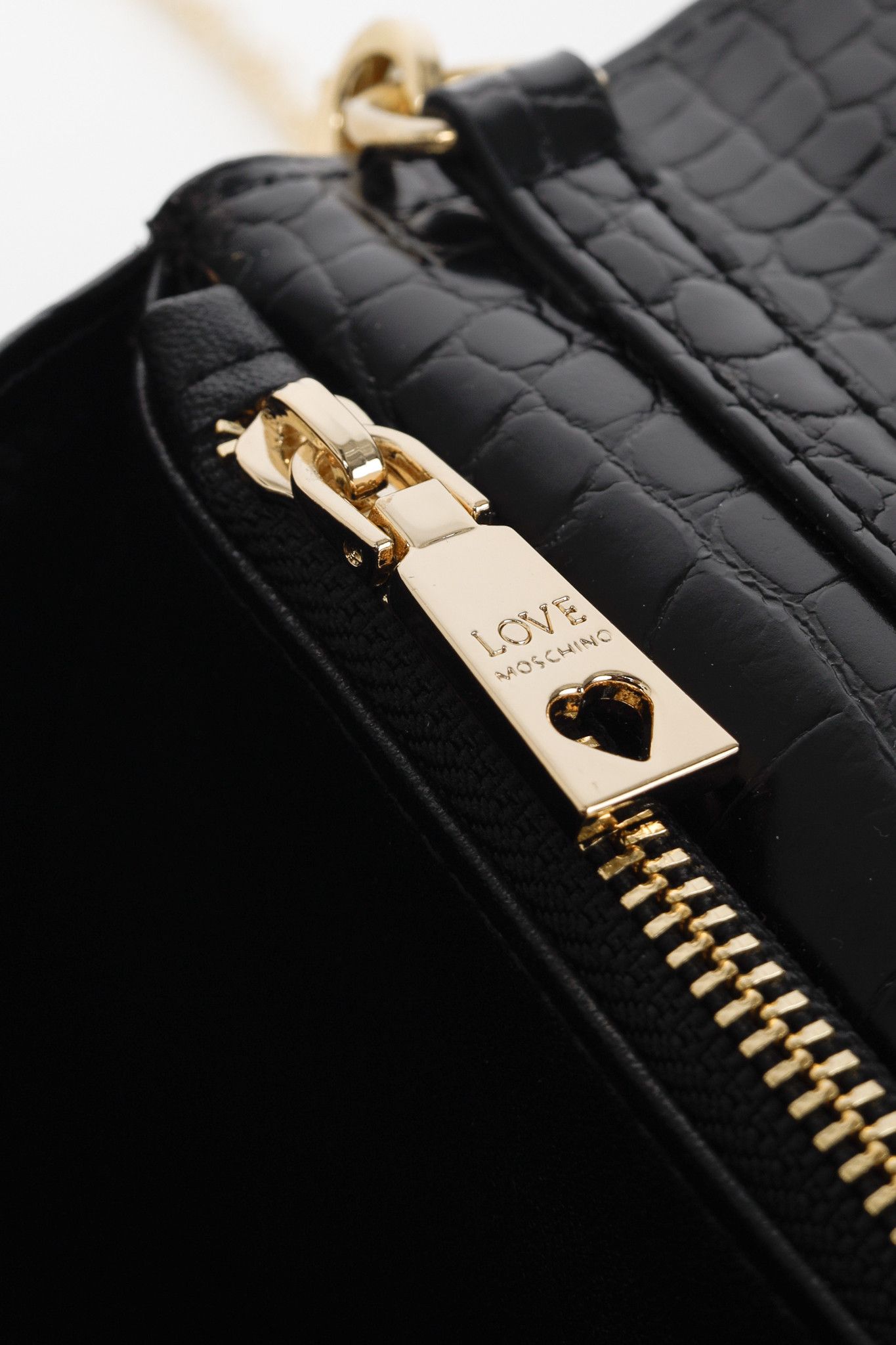 Love Moschino Love Moschino Nero PU Croco Flap Crossbody Bag Size ONE SIZE - 12 Thumbnail