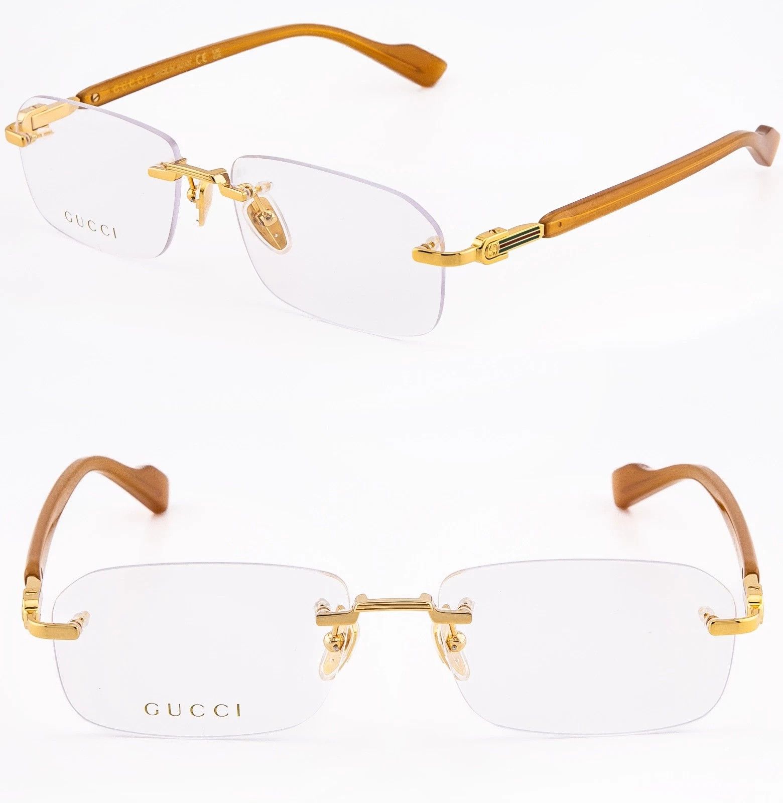 Gucci GUCCI GG1221O 1221 Yellow Classic Narrow Eyeglass 006 GG1221 Size ONE SIZE - 1 Thumbnail