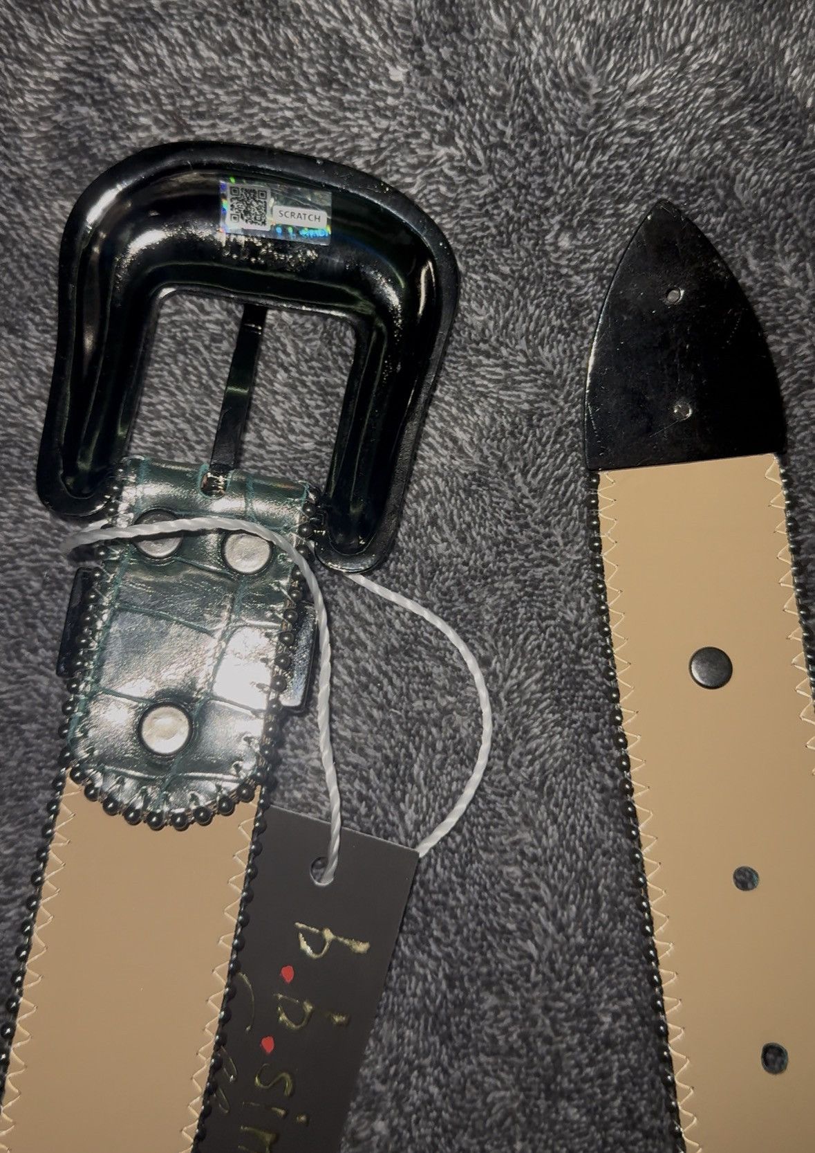 B.B. Simon Dark green Alligator skin BB Belt Size 34 - 4 Thumbnail