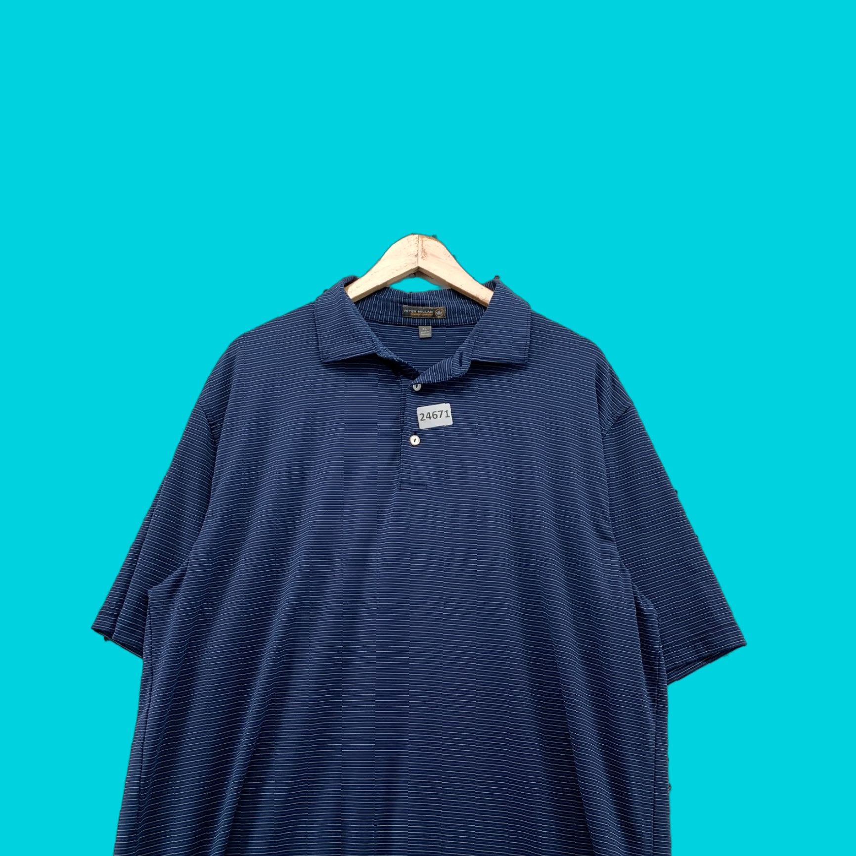 Peter Millar VINTAGE Peter Millar Summer Comfort Polo Shirt Blue White Striped Men XL Size US XL / EU 56 / 4 - 1 Thumbnail