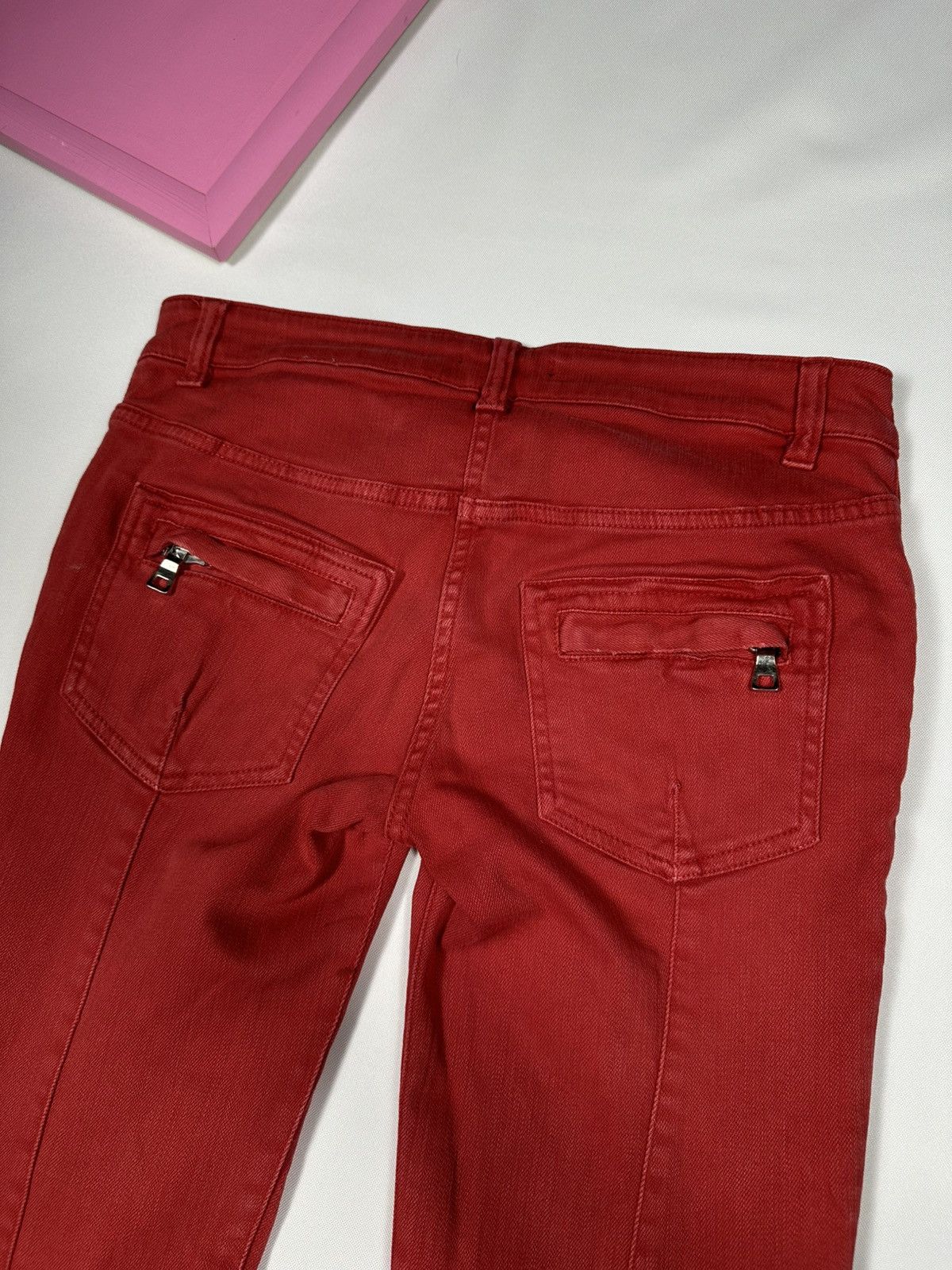 Balmain Balmain Paris Biker Jeans Pants Denim Low Rise Skinny Zipper Size 26" / US 2 / IT 38 - 18 Thumbnail