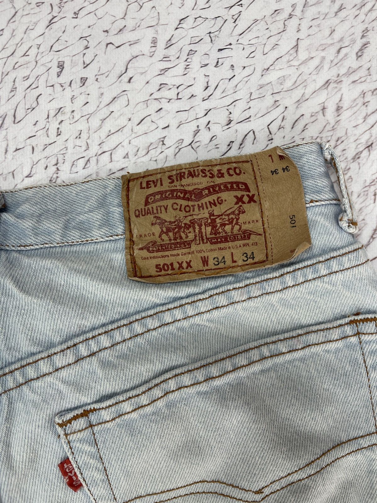 Levi's Levi’s 501XX (0660) vintage 90s light blue distressed denim Size US 30 / EU 46 - 15 Thumbnail