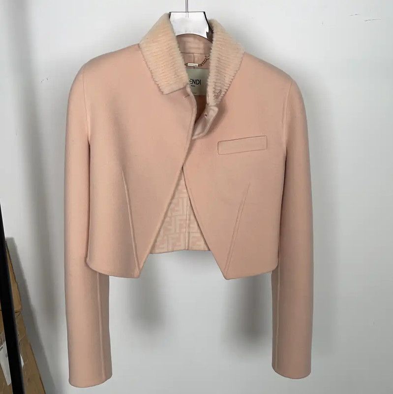 Fendi Fendi Pink Cashmere Women's Jacket 0089 Size M / US 6-8 / IT 42-44 - 1 Thumbnail